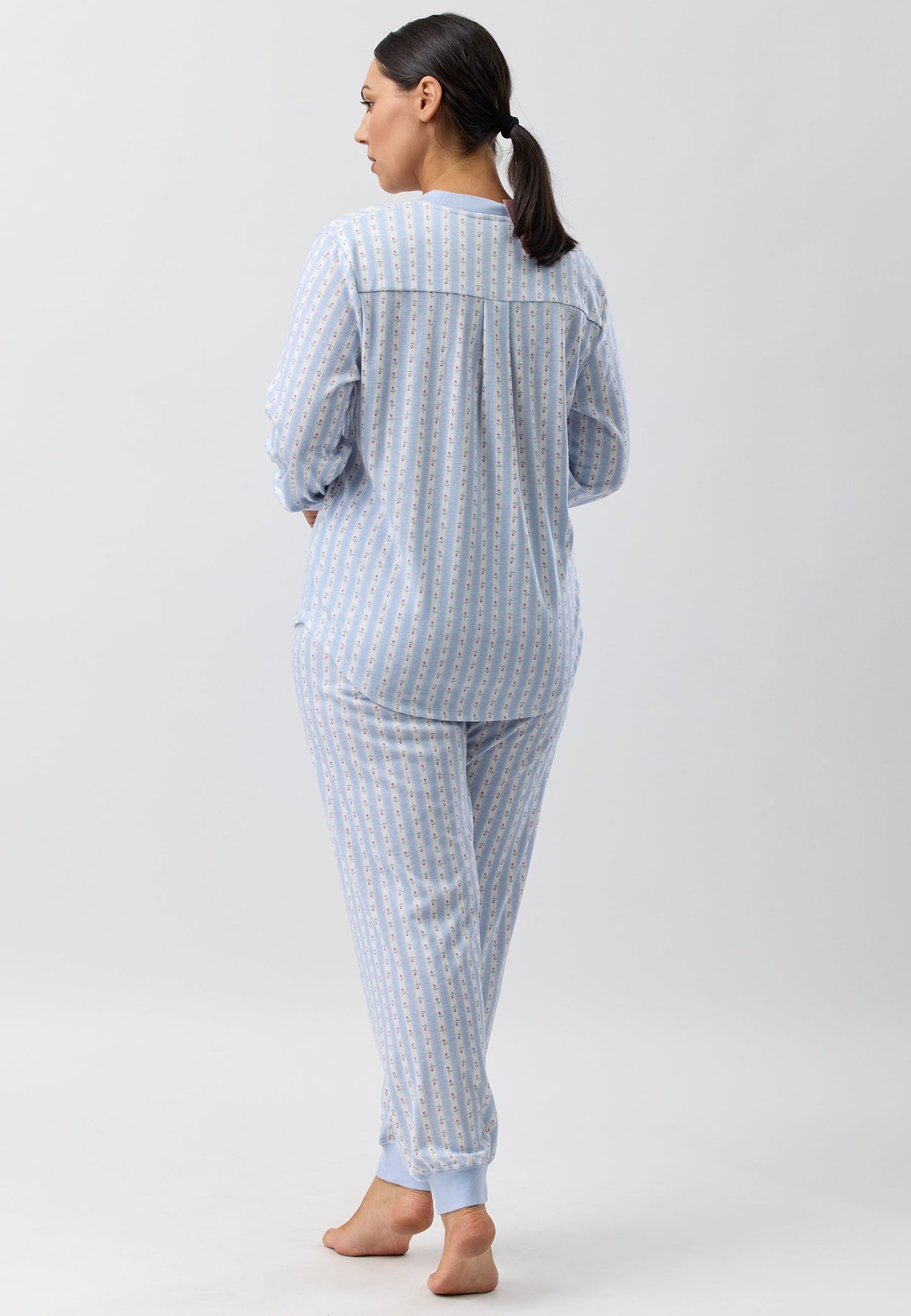 ROSE STRIPE SKI PJ SET BLUE - SK102R5