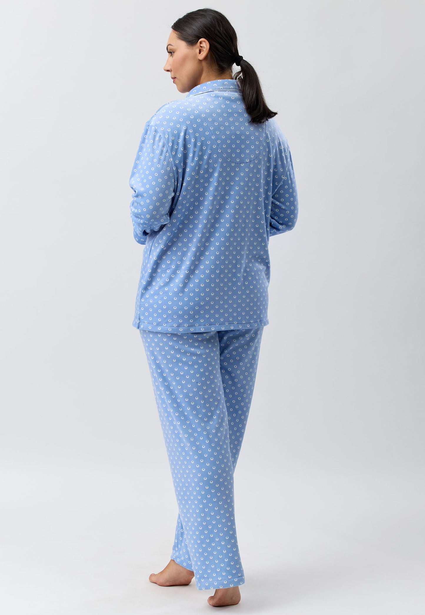 VELOUR SHAWL COLLAR PJ SET BLUE - SK123V5