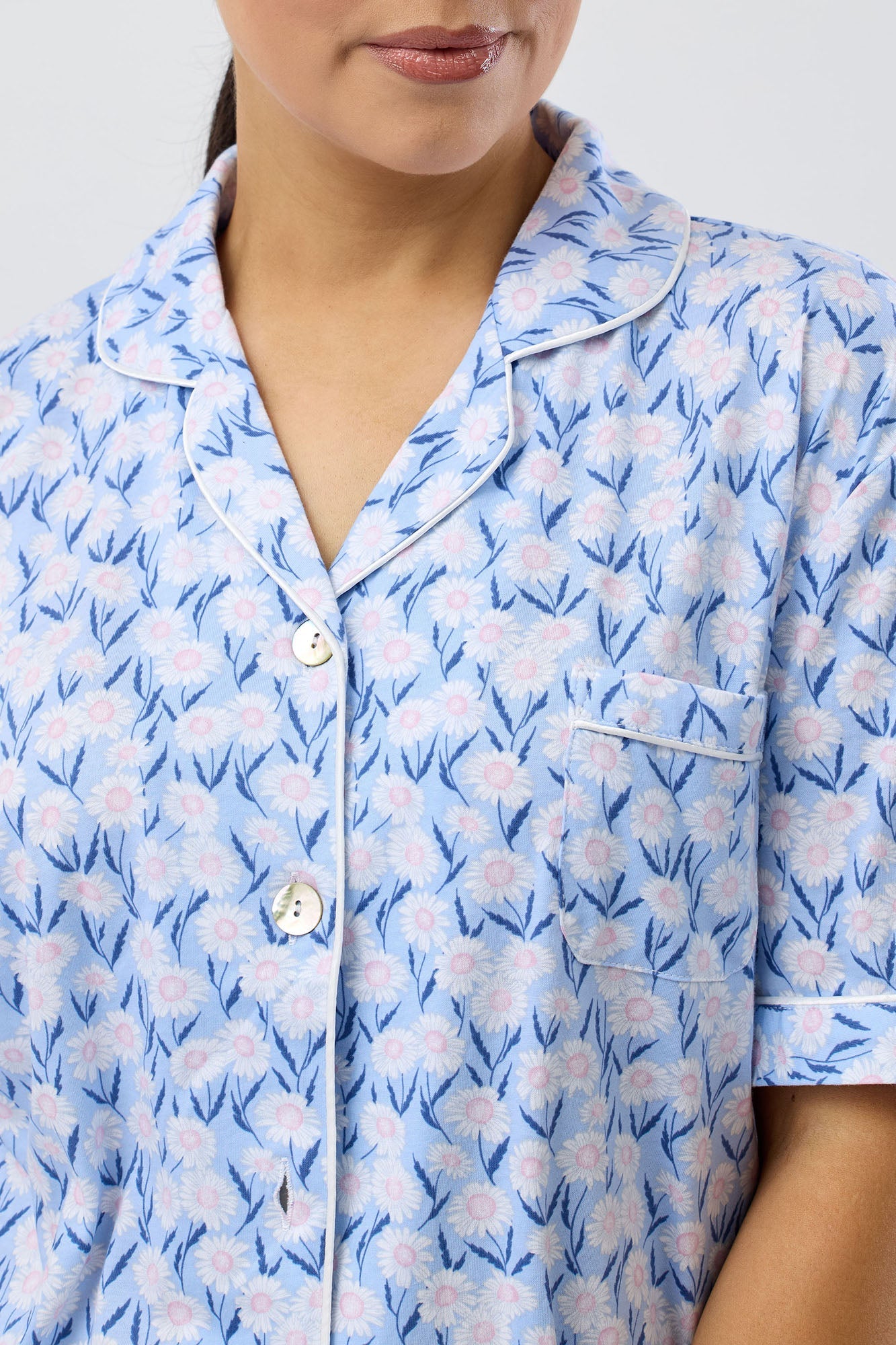 DAISIES SHORT PJ SET BLUE - SK126D5