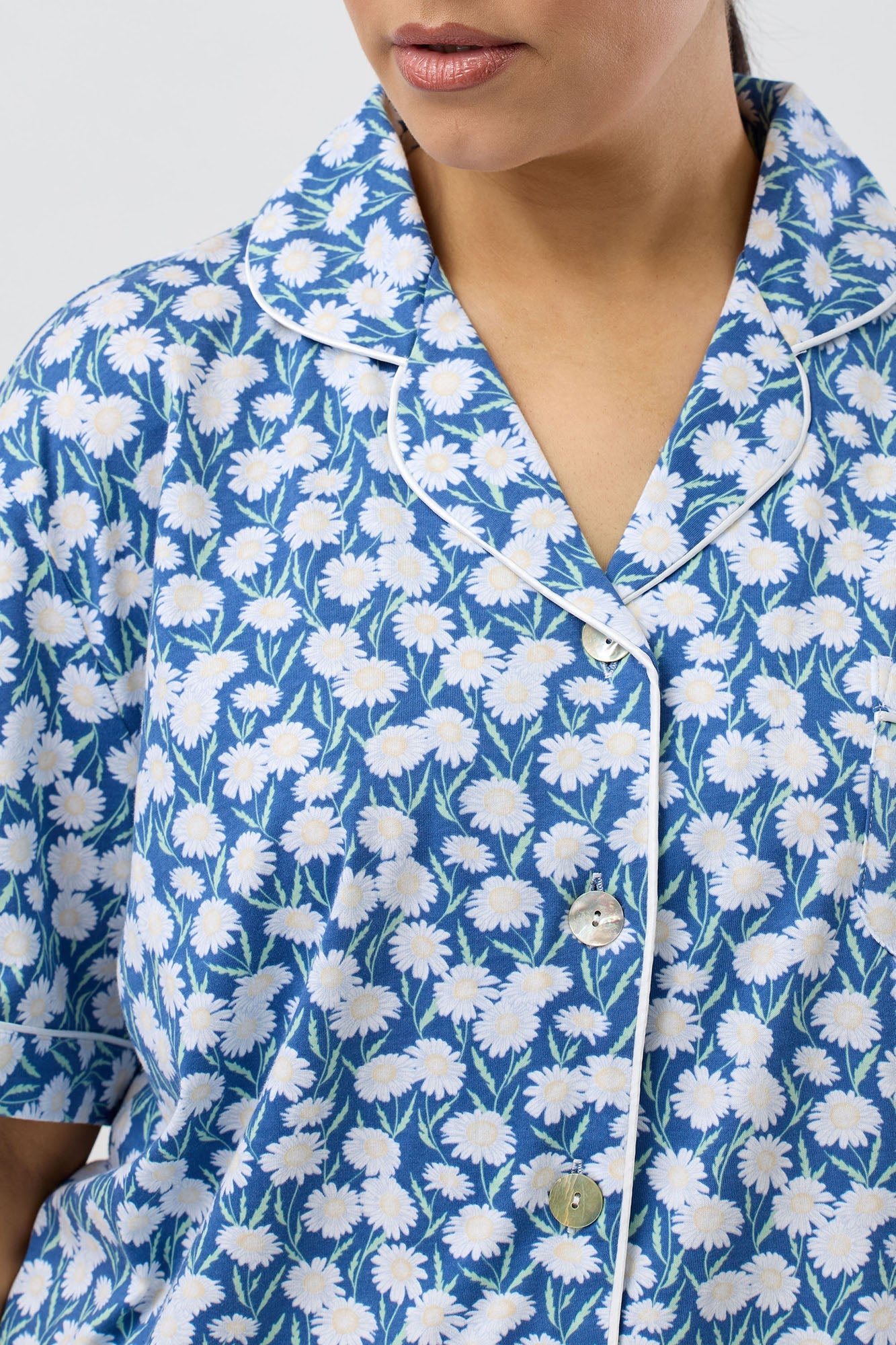 DAISIES SHORT PJ SET DENIM - SK126D5
