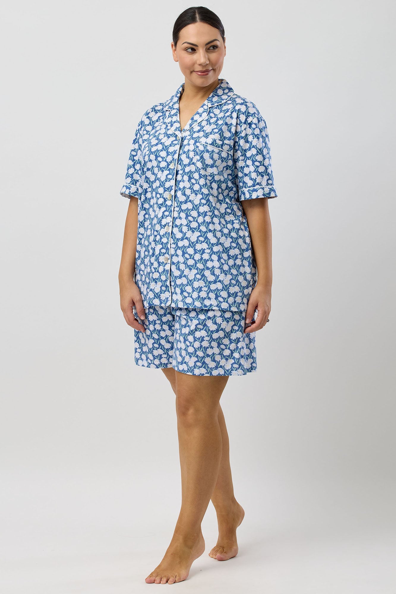 DAISIES SHORT PJ SET DENIM - SK126D5