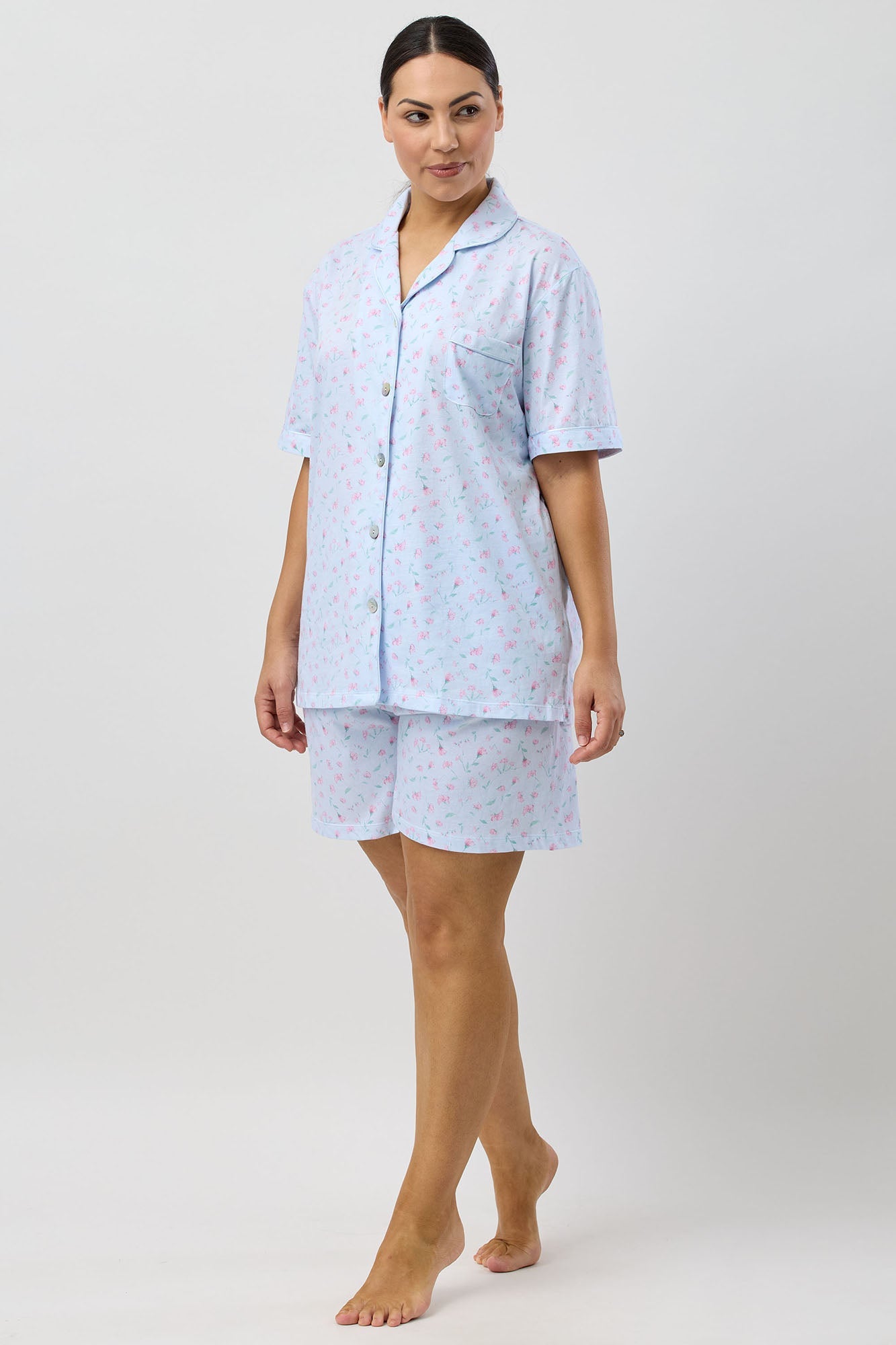 PEONY SHORT PJ SET BLUE - SK126P5