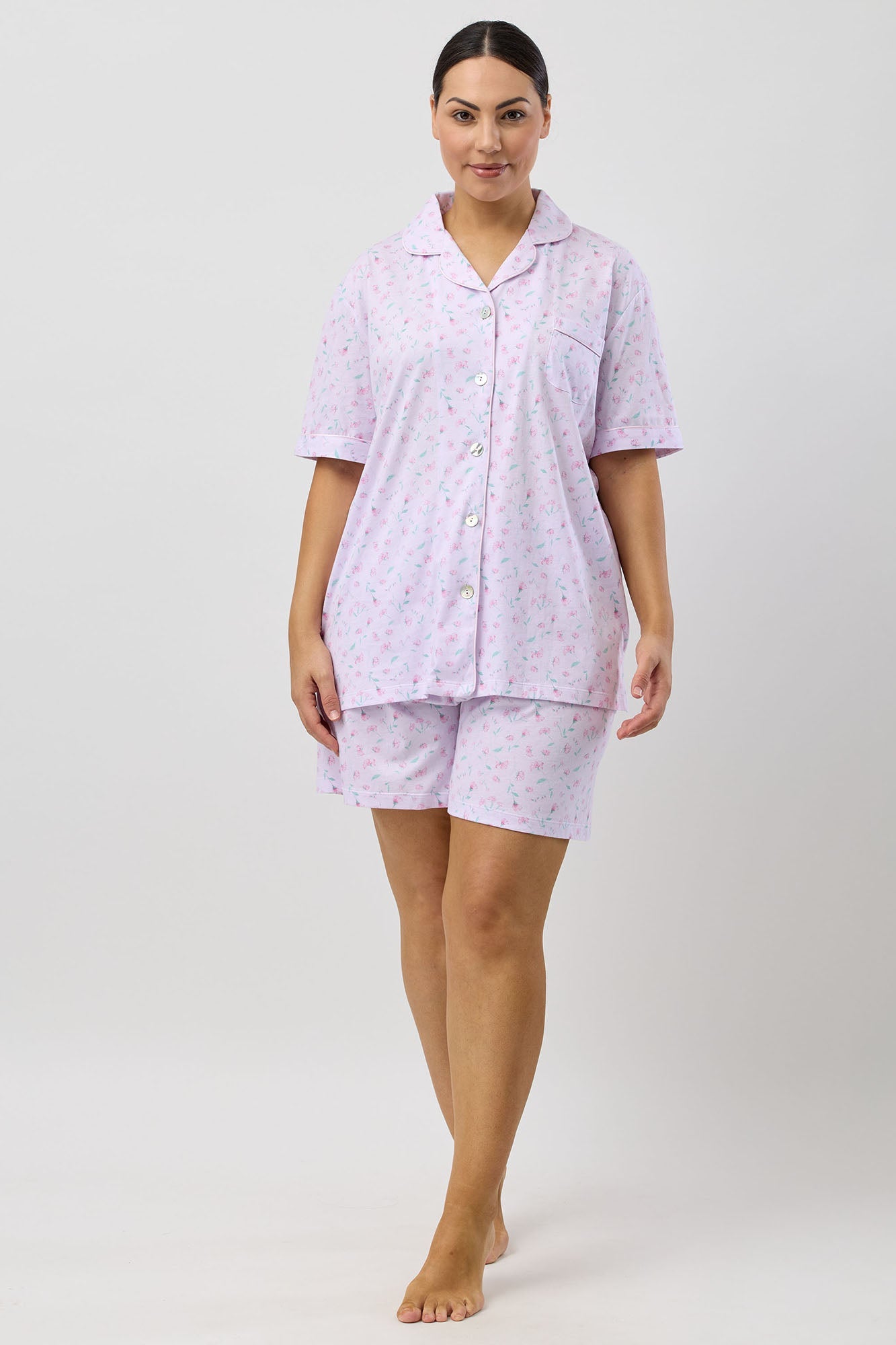 PEONY SHORT PJ SET PINK - SK126P5
