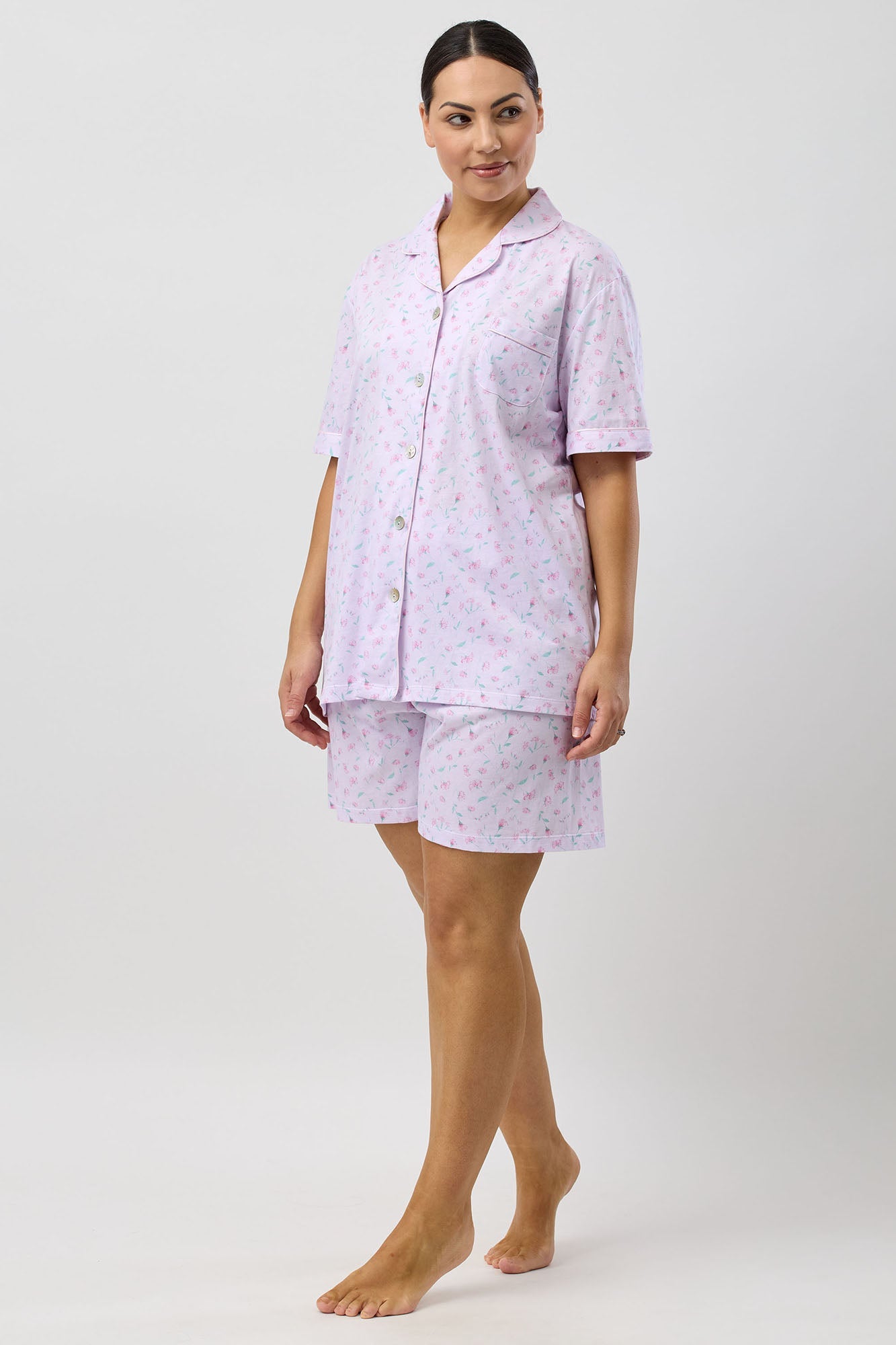PEONY SHORT PJ SET PINK - SK126P5