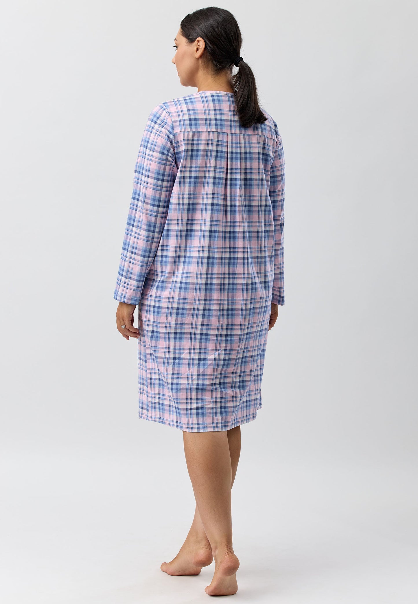 CHECK NIGHTIE BLUE - SK203C5