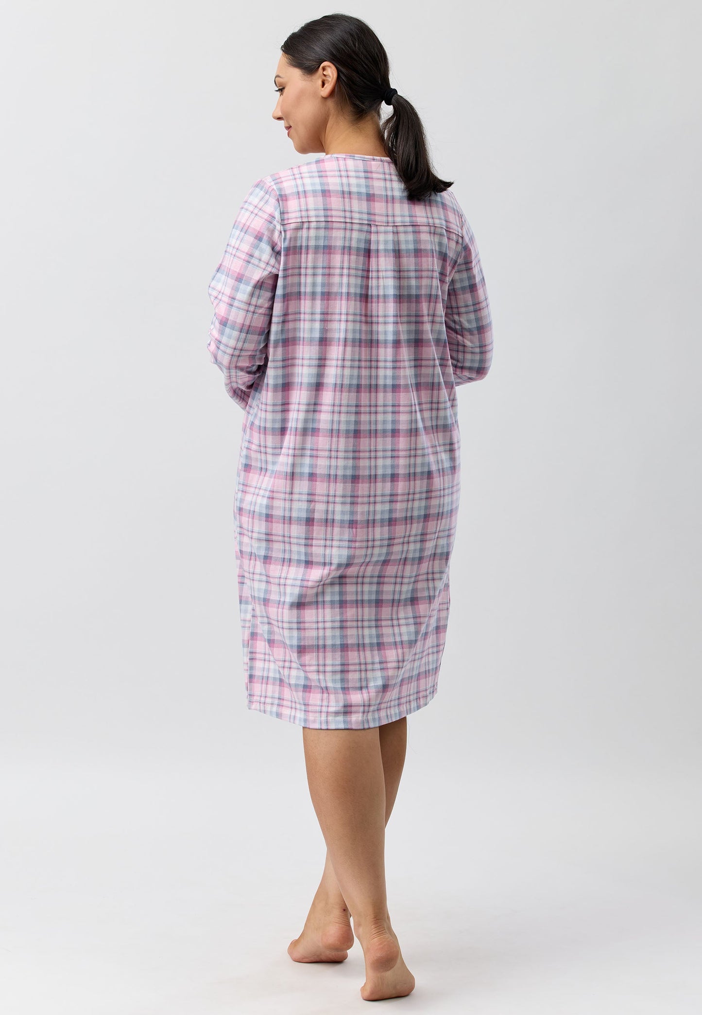 CHECK NIGHTIE GREY - SK203C5