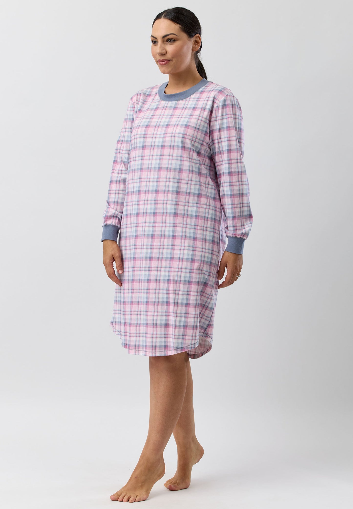 CHECK SKI NIGHTIE GREY - SK231C5