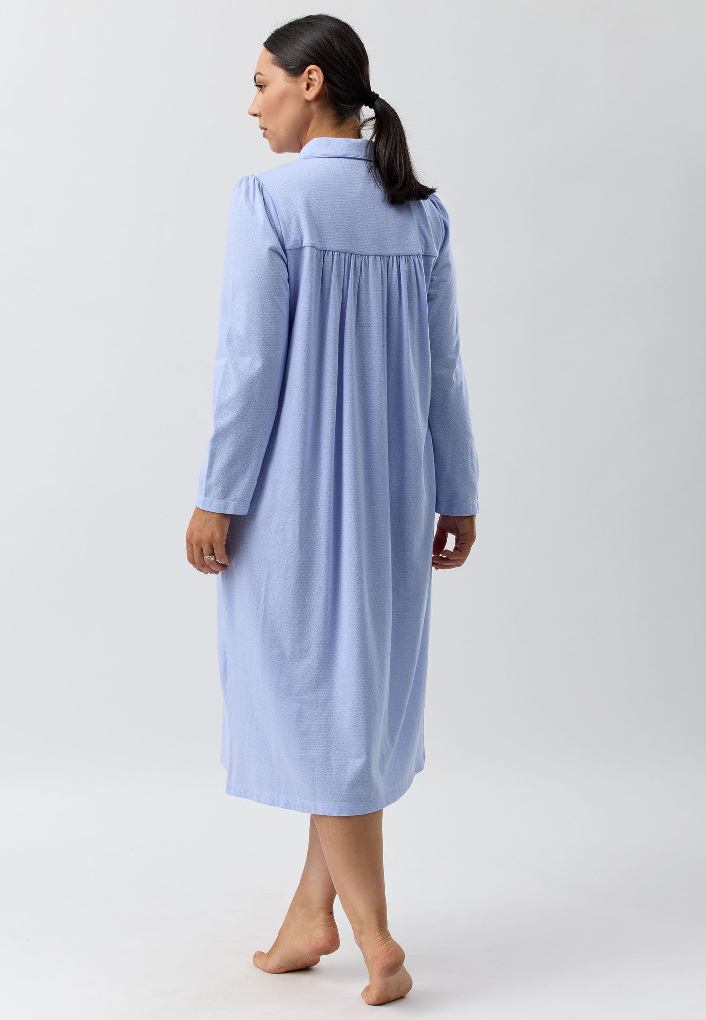 FLEUR EMBROIDERED COLLAR NITGHTIE LAVENDER - SK252F5