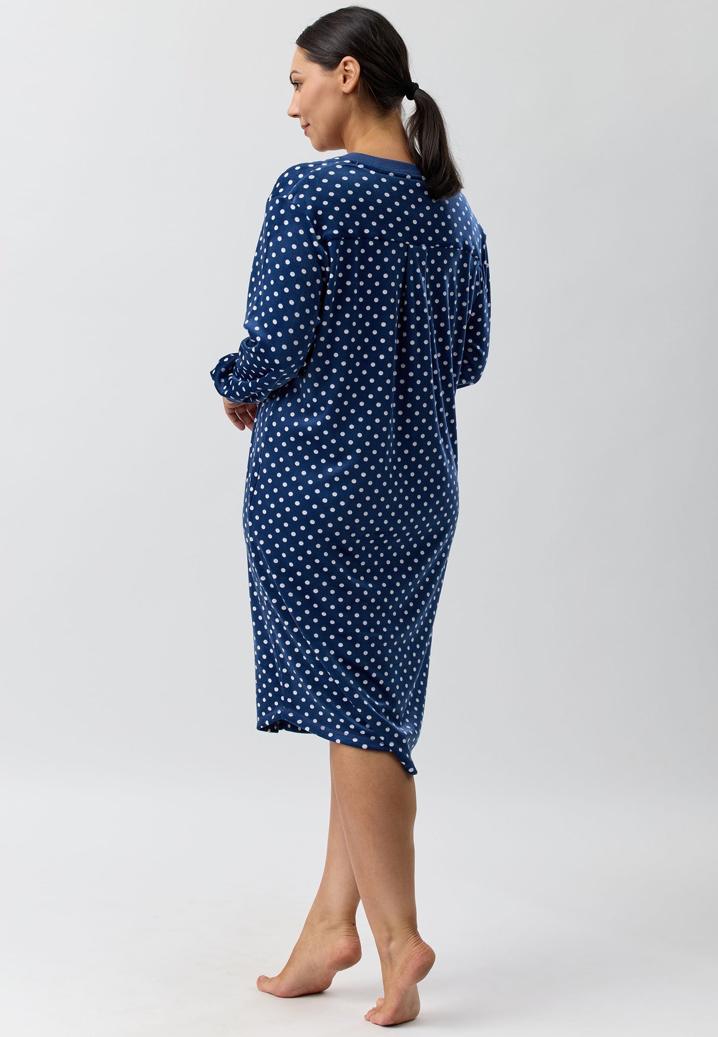 VELOUR SKI NIGHTIE NAVY - SK255V5