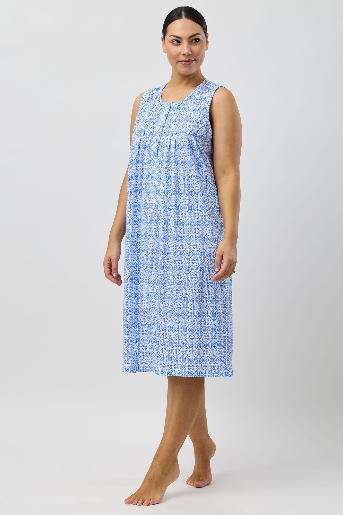 BAROQUE SLEEVELESS NIGHTIE INDIGO - SK411B5