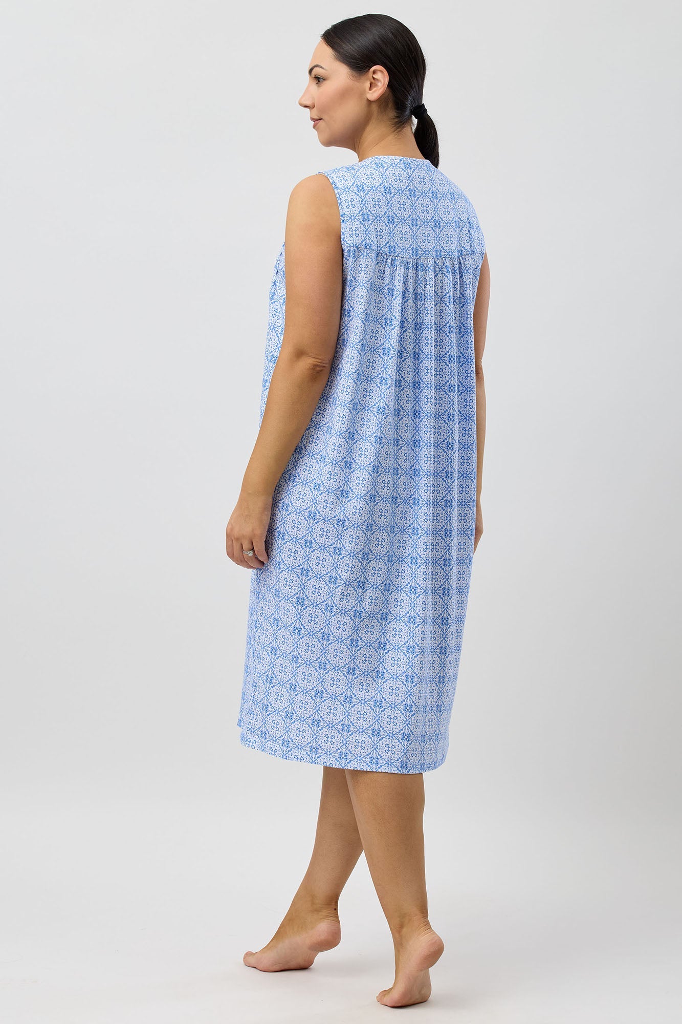 BAROQUE SLEEVELESS NIGHTIE INDIGO - SK411B5