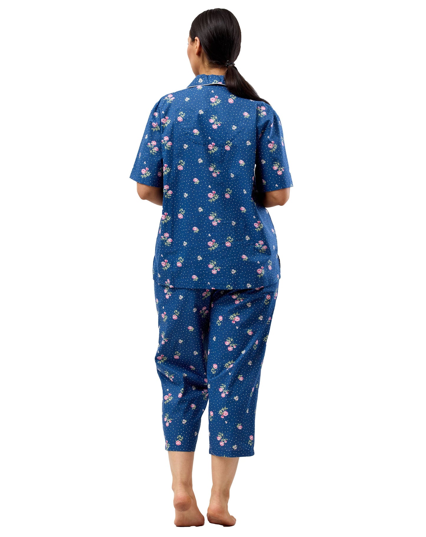 FLORAL SPOT PJ SET NAVY - SK500F