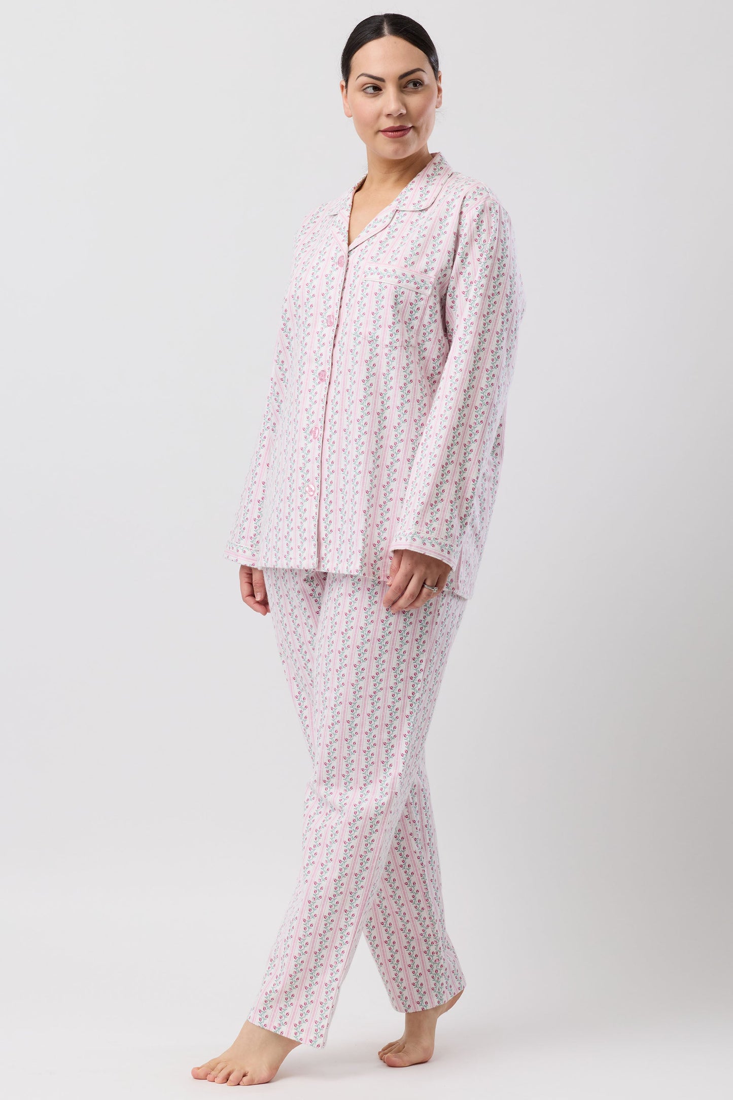 TULIP STRIPE PJ SET PINK - SK500T6