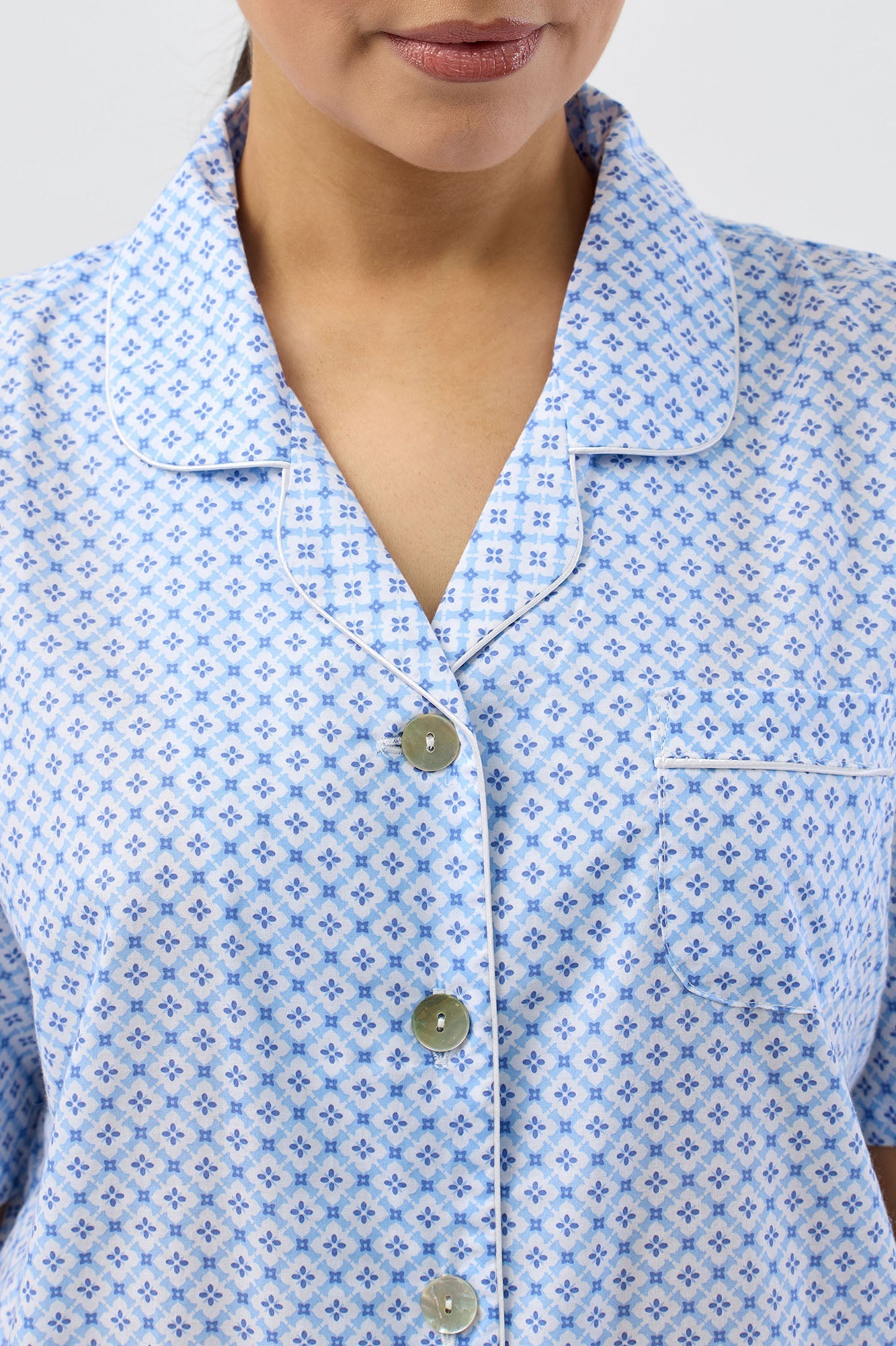 GEO SHORT PJ SET BLUE - SK506G5