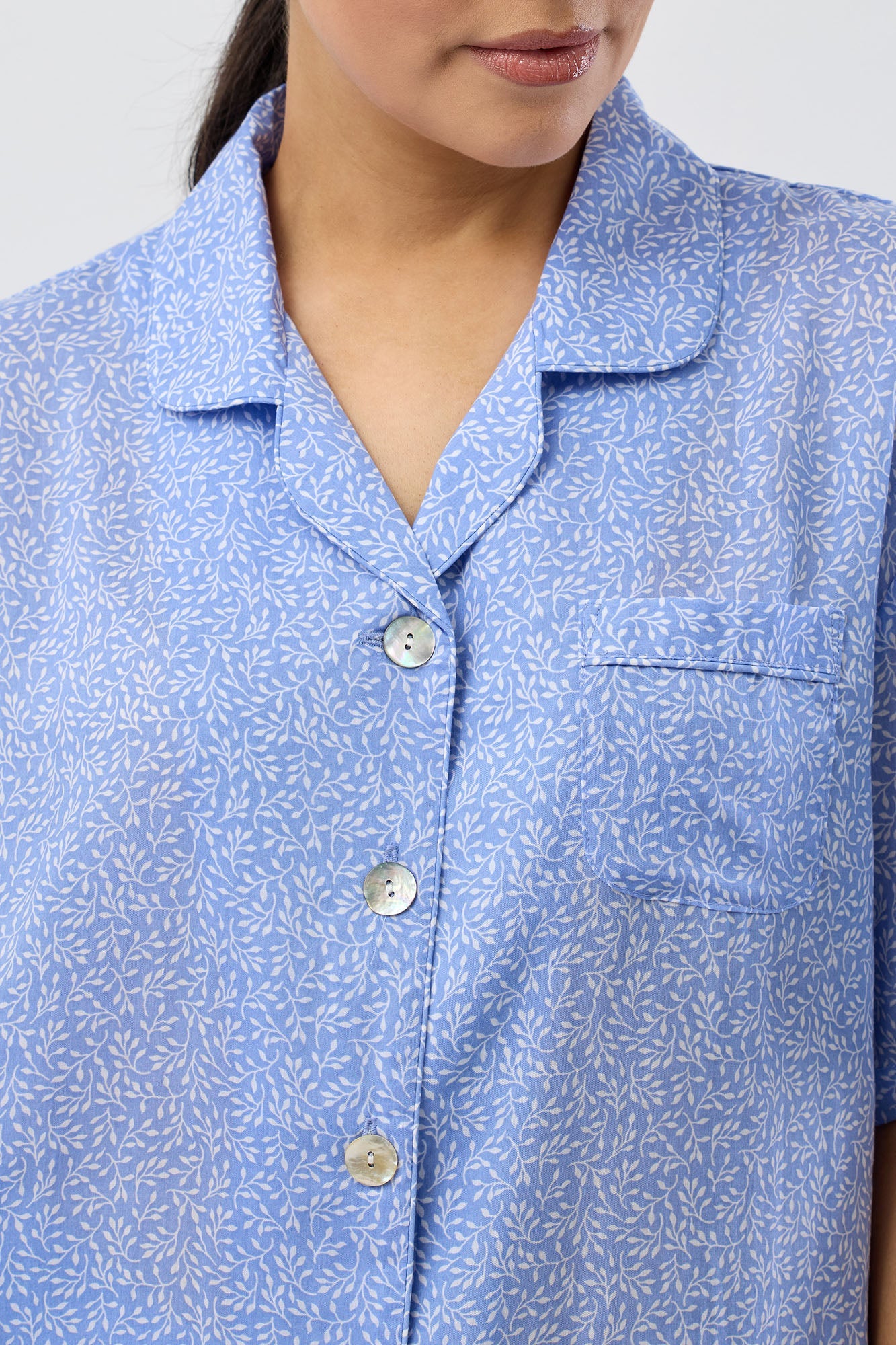 FOLIAGE SHORT PJ SET BLUE - SK511F5