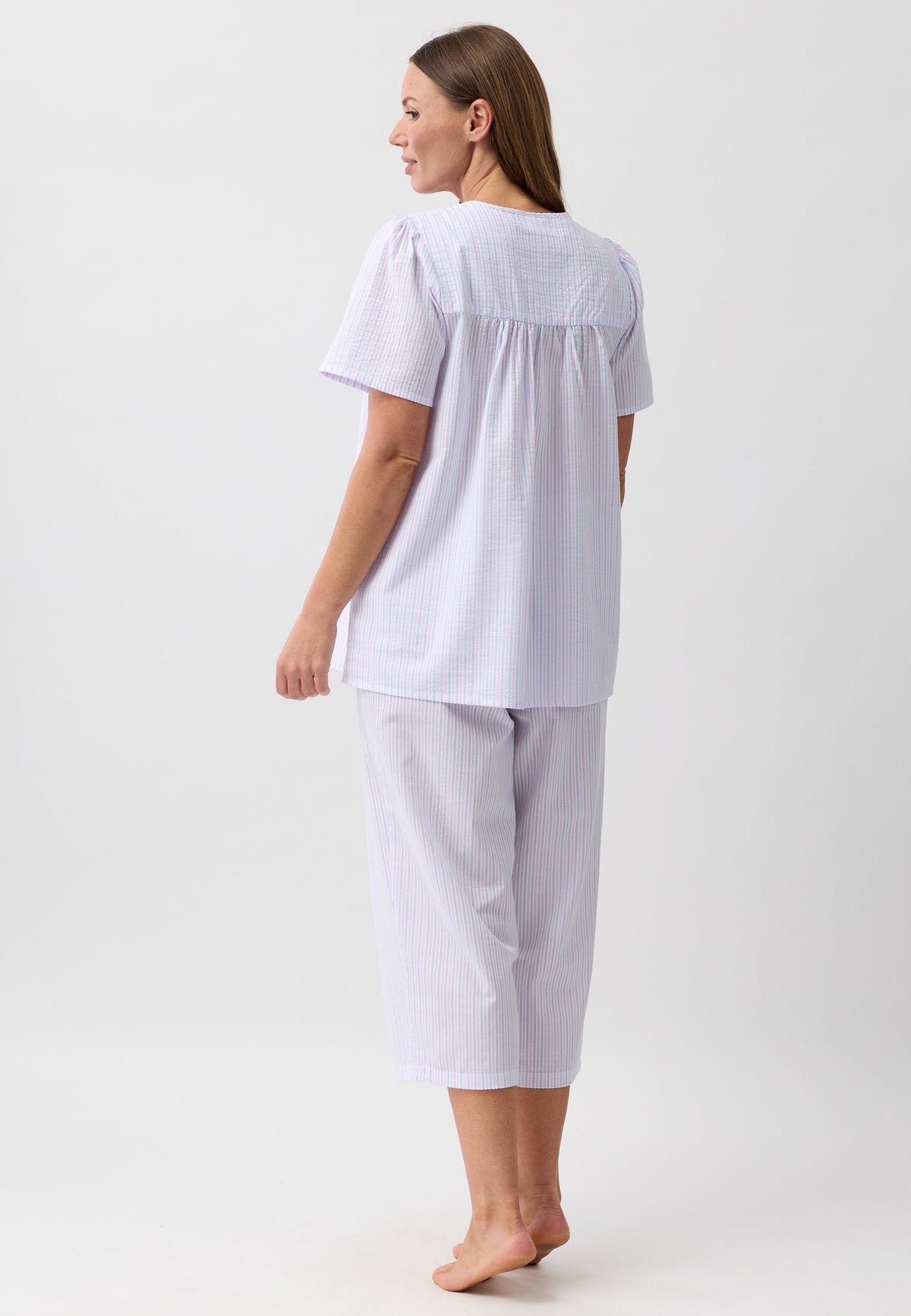 STRIPE 3/4 PJ SET PINK - SK529S6