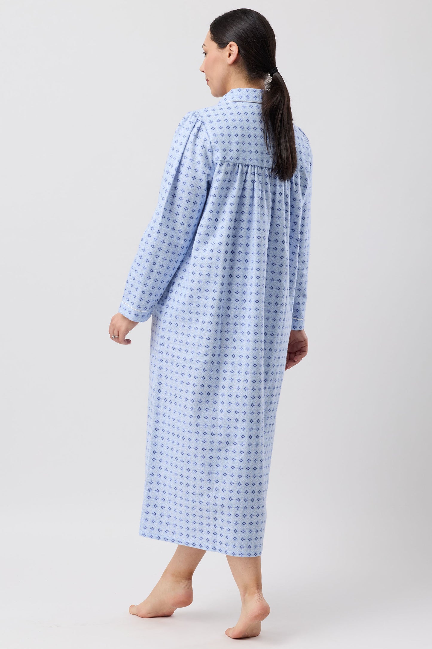 FLEUR DE LYS COLLAR NIGHTIE BLUE - SK618F6