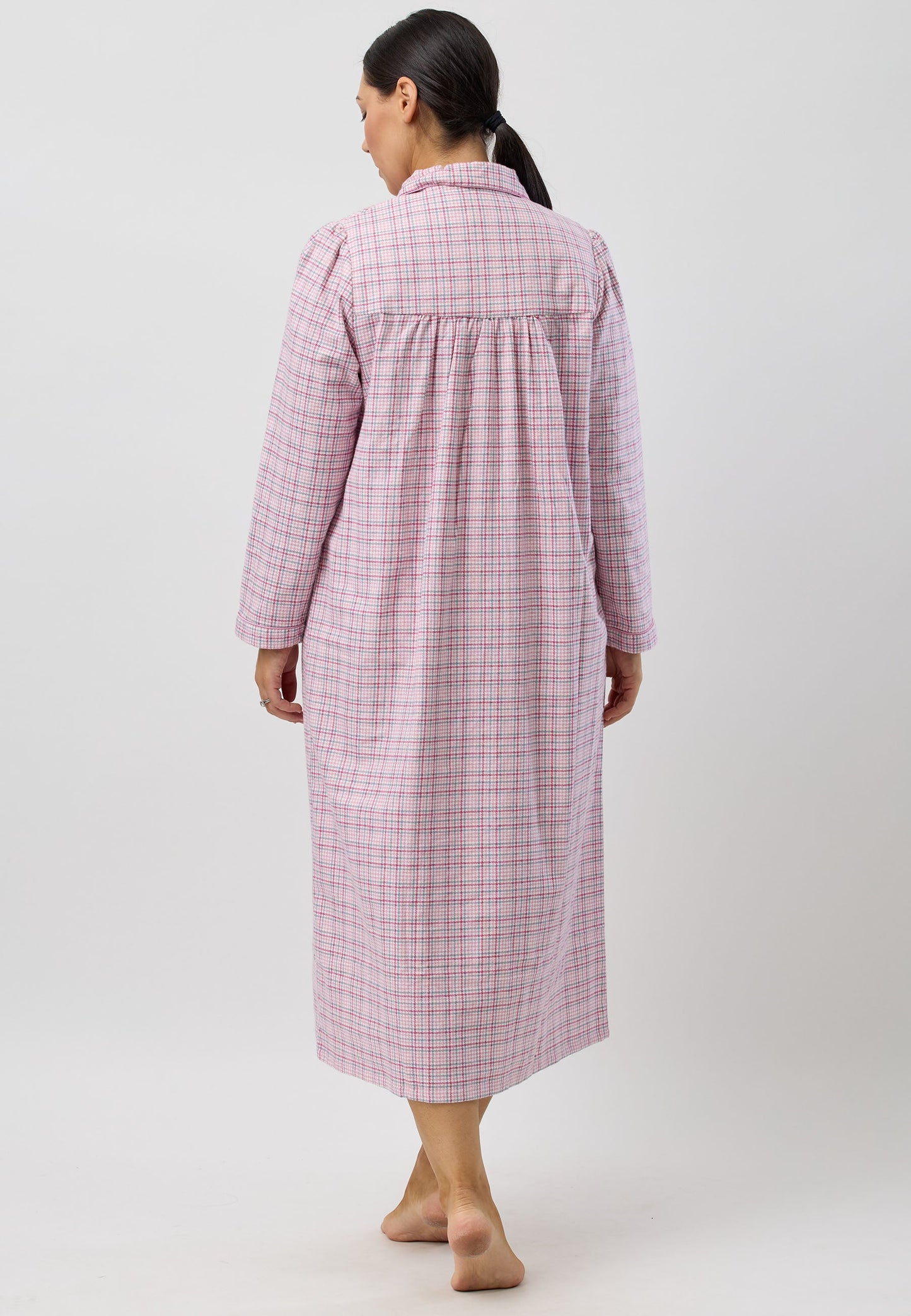 HOUNDSTOOTH COLLAR NIGHTIE PINK - SK618H5
