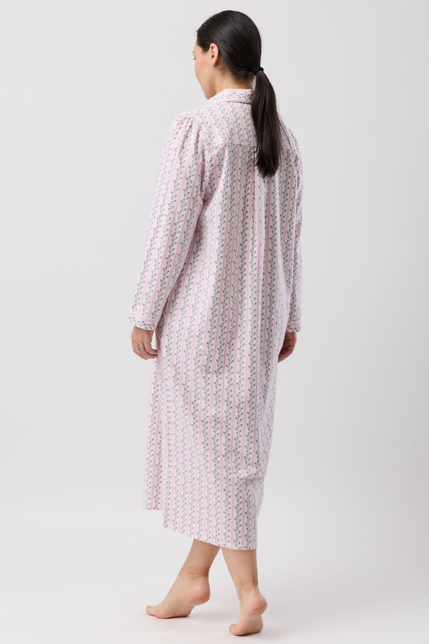 TULIP STRIPE COLLAR NIGHTIE PINK - SK629T6