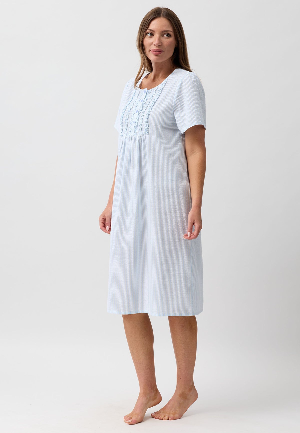 STRIPE NIGHTIE SAGE - SK707S6
