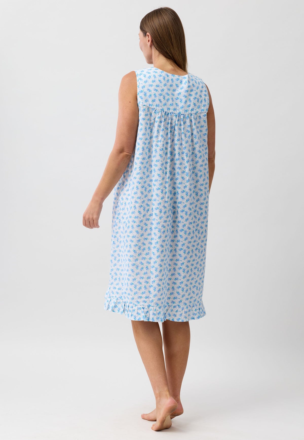 ROSEBUD SLEEVELESS NIGHTIE BLUE - SK817R6