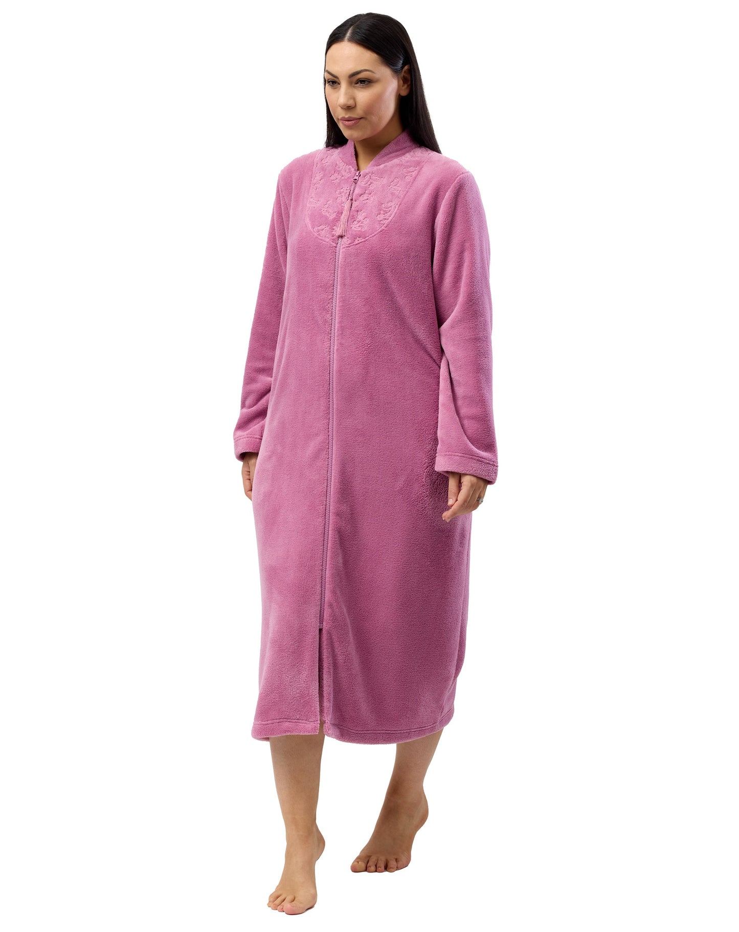 ZIP EMBROIDERED GOWN ROSE - SK918