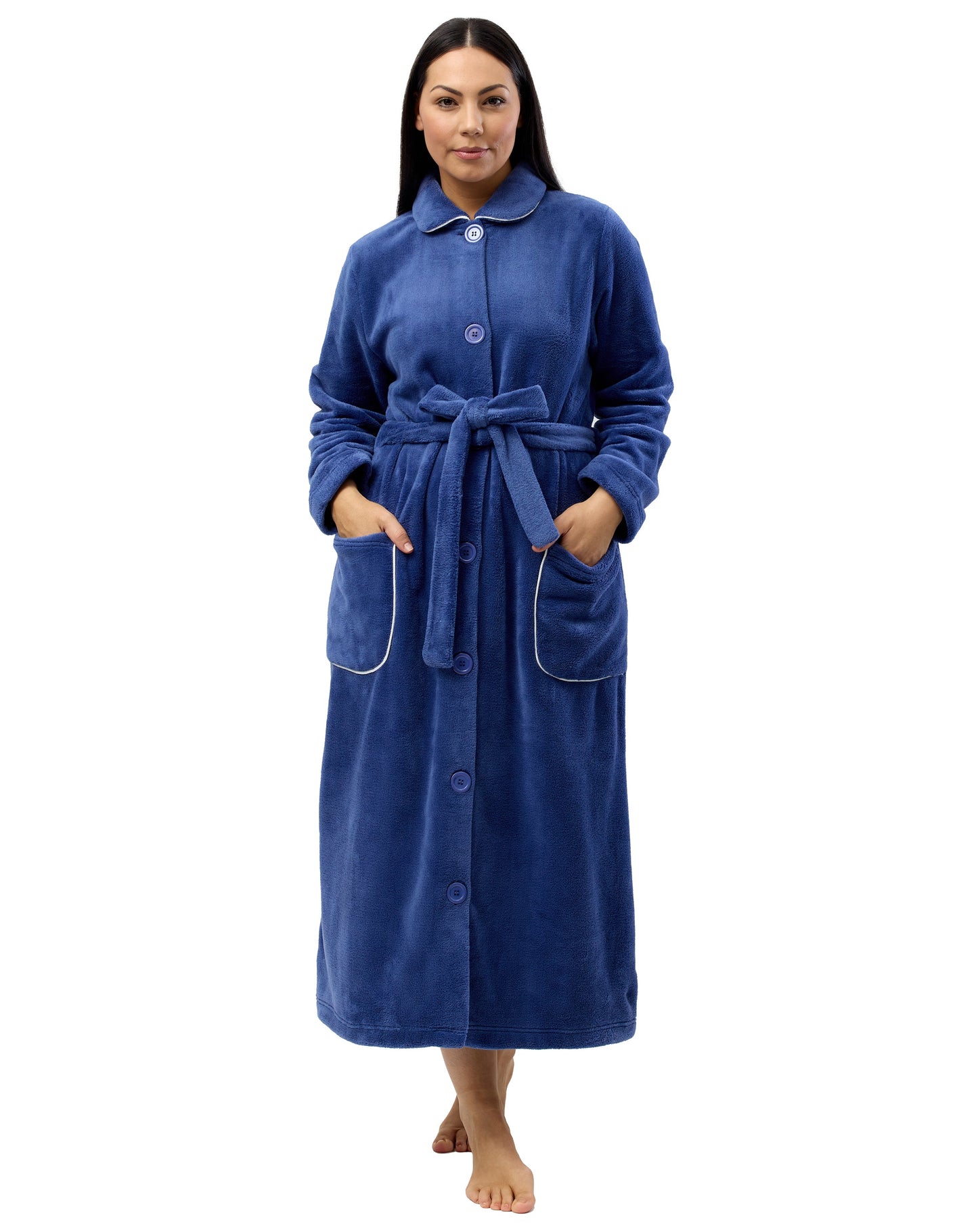 BUTTON GOWN INDIGO - SK919