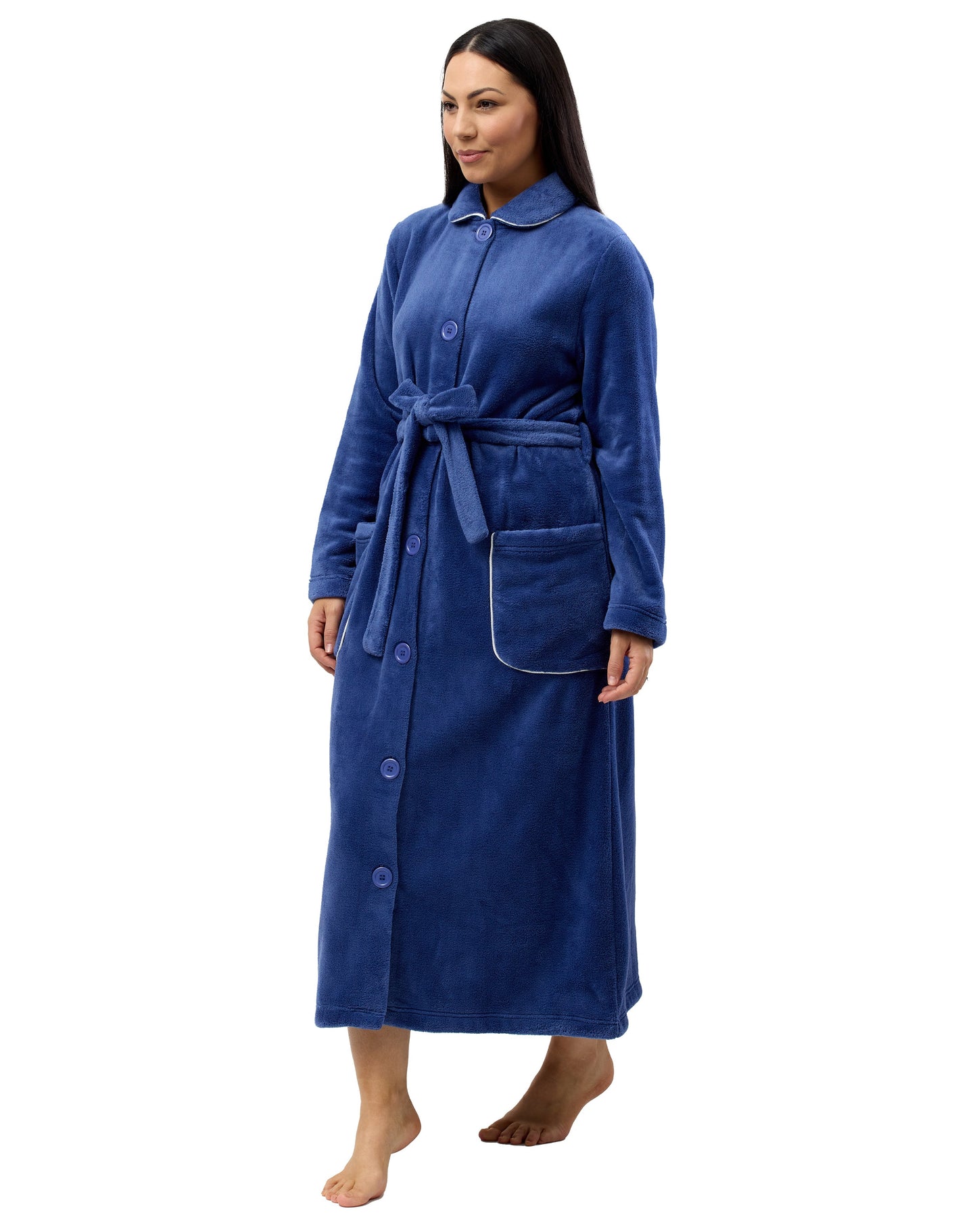 BUTTON GOWN INDIGO - SK919