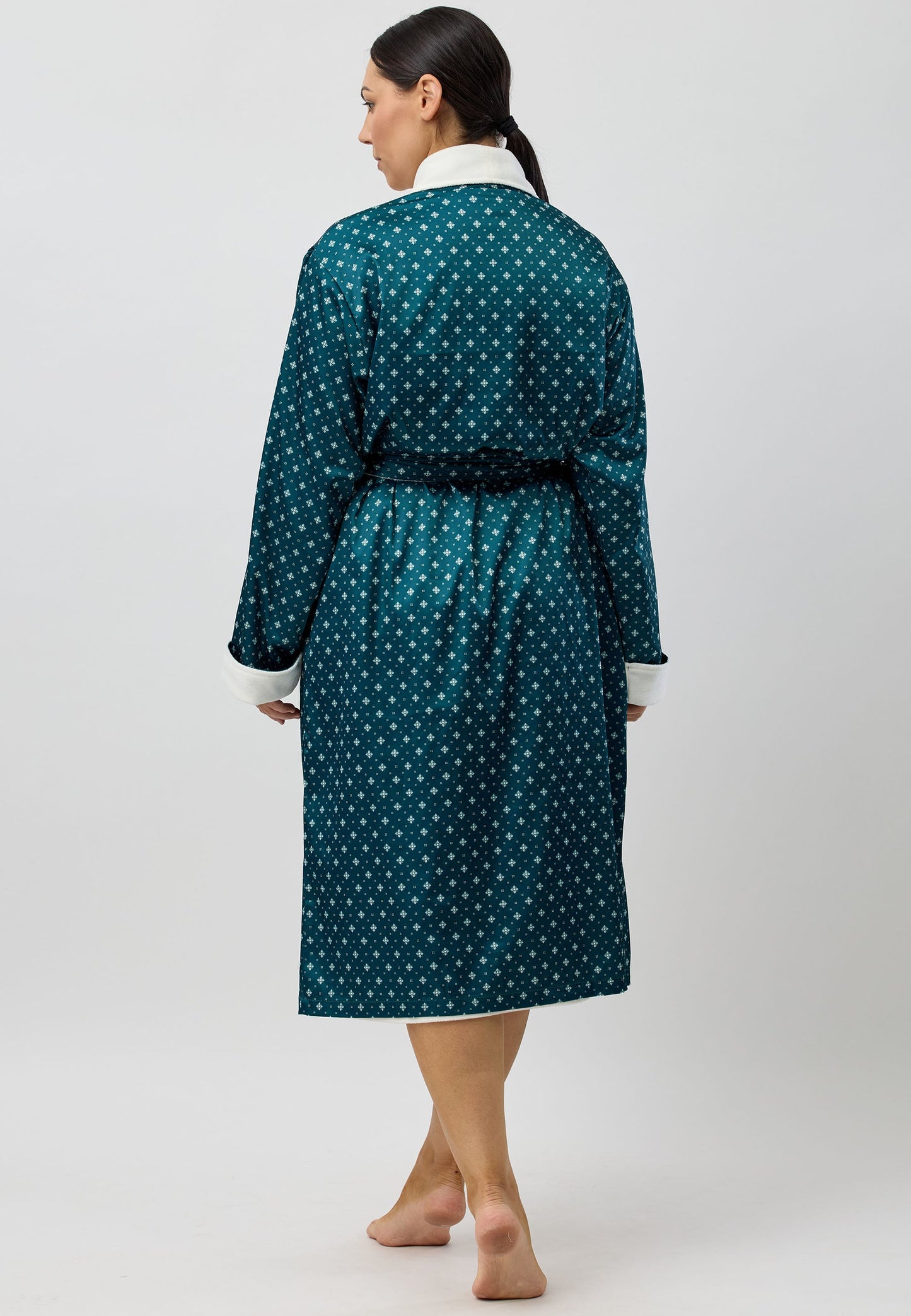 ART DECO SATIN ROBE FOREST - SK930A5