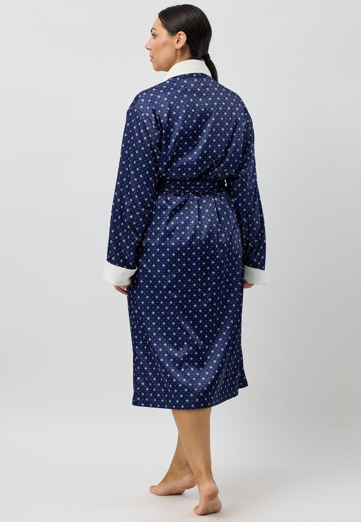 ART DECO SATIN ROBE NAVY - SK930A5