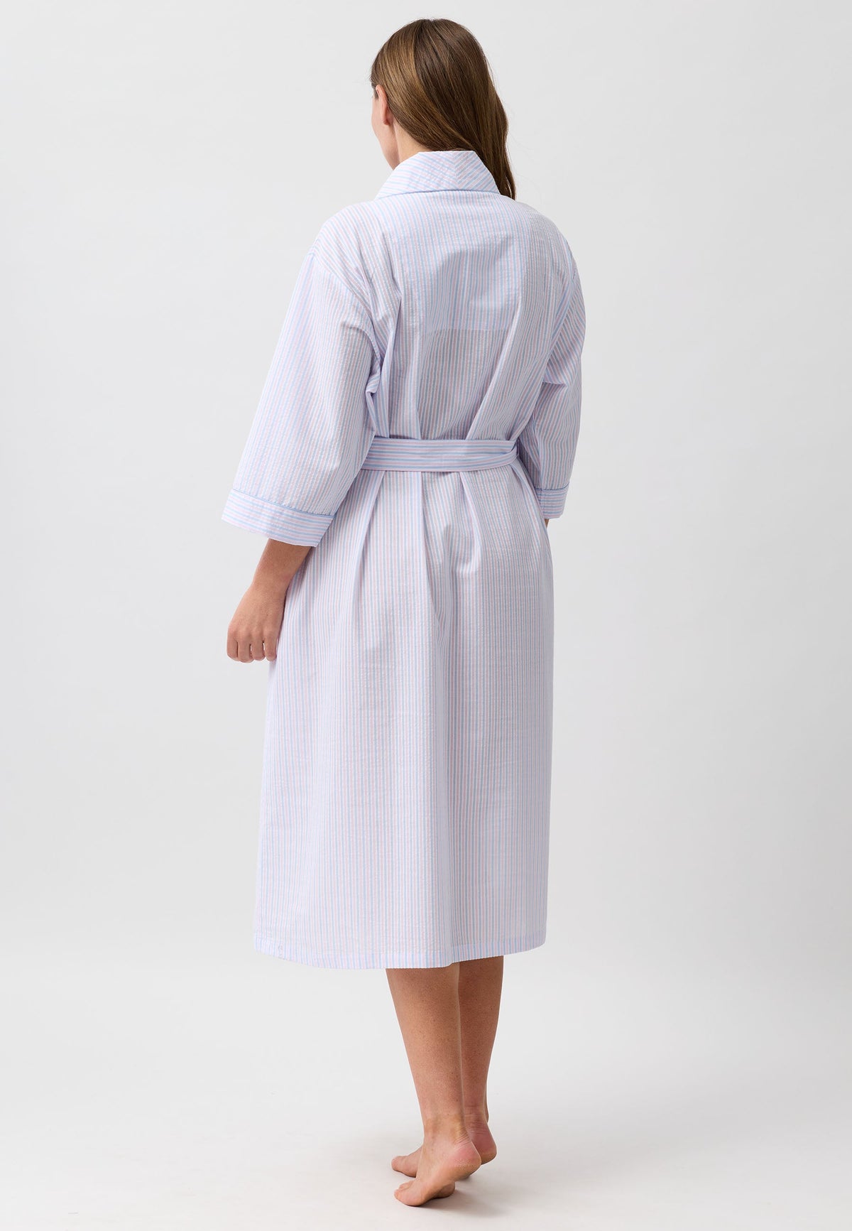 STRIPE WRAP ROBE PINK - SK951S6
