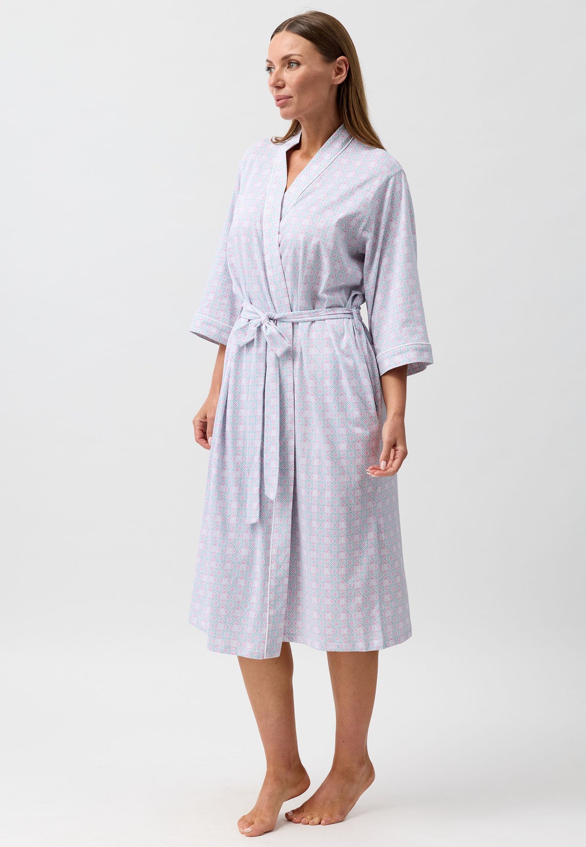 BATIK WRAP ROBE SAGE - SK952B6