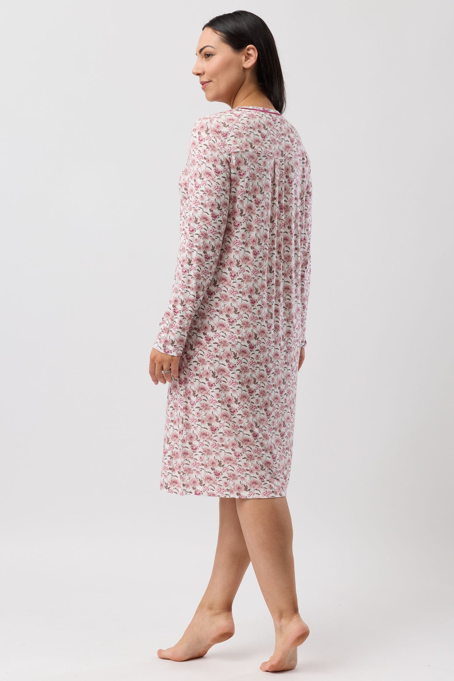 BLOOM PLEAT NIGHTIE BORDEAUX - Y323B6