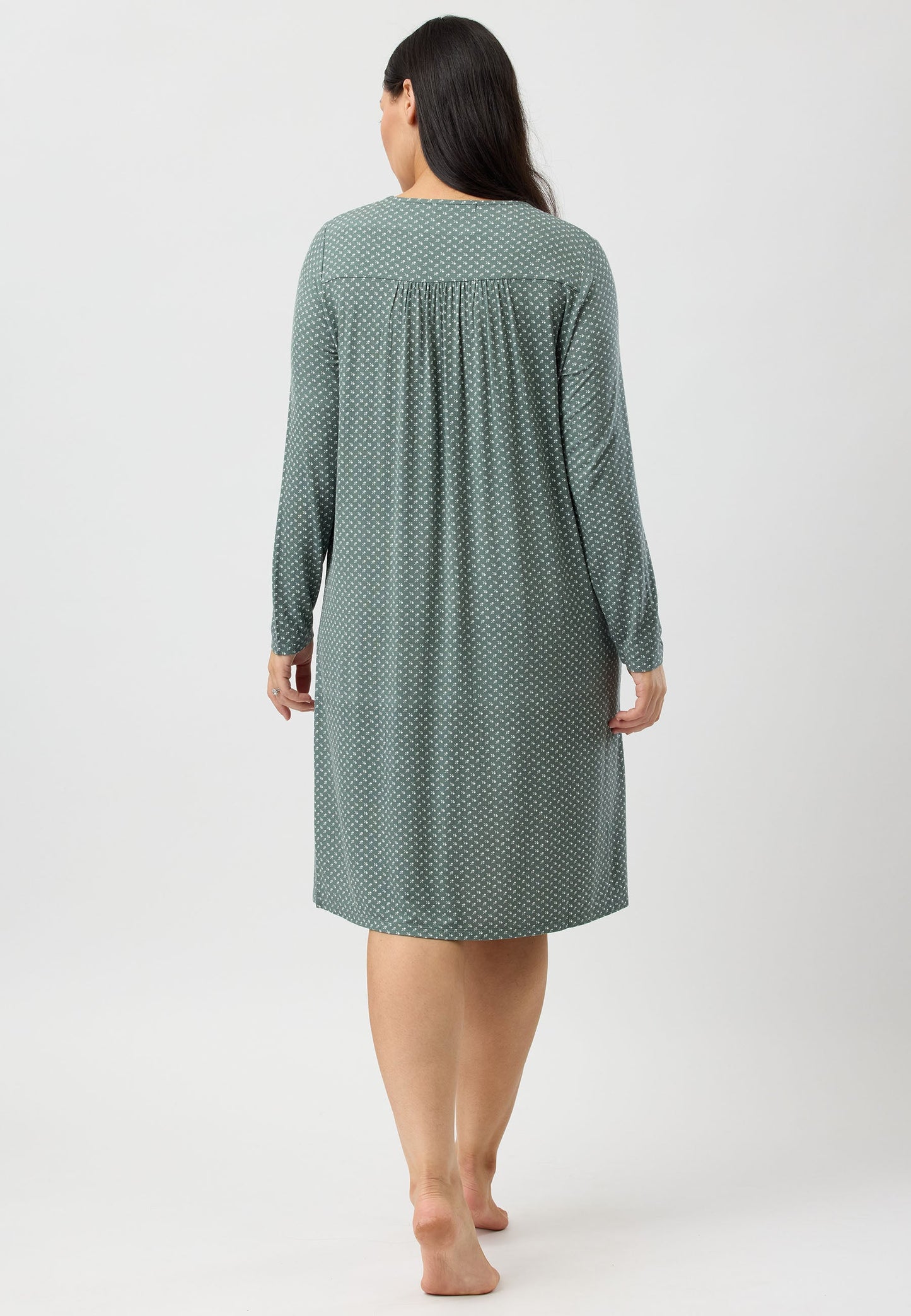 TULIP SMOCKING NIGHTIE OLIVE - Y329T5