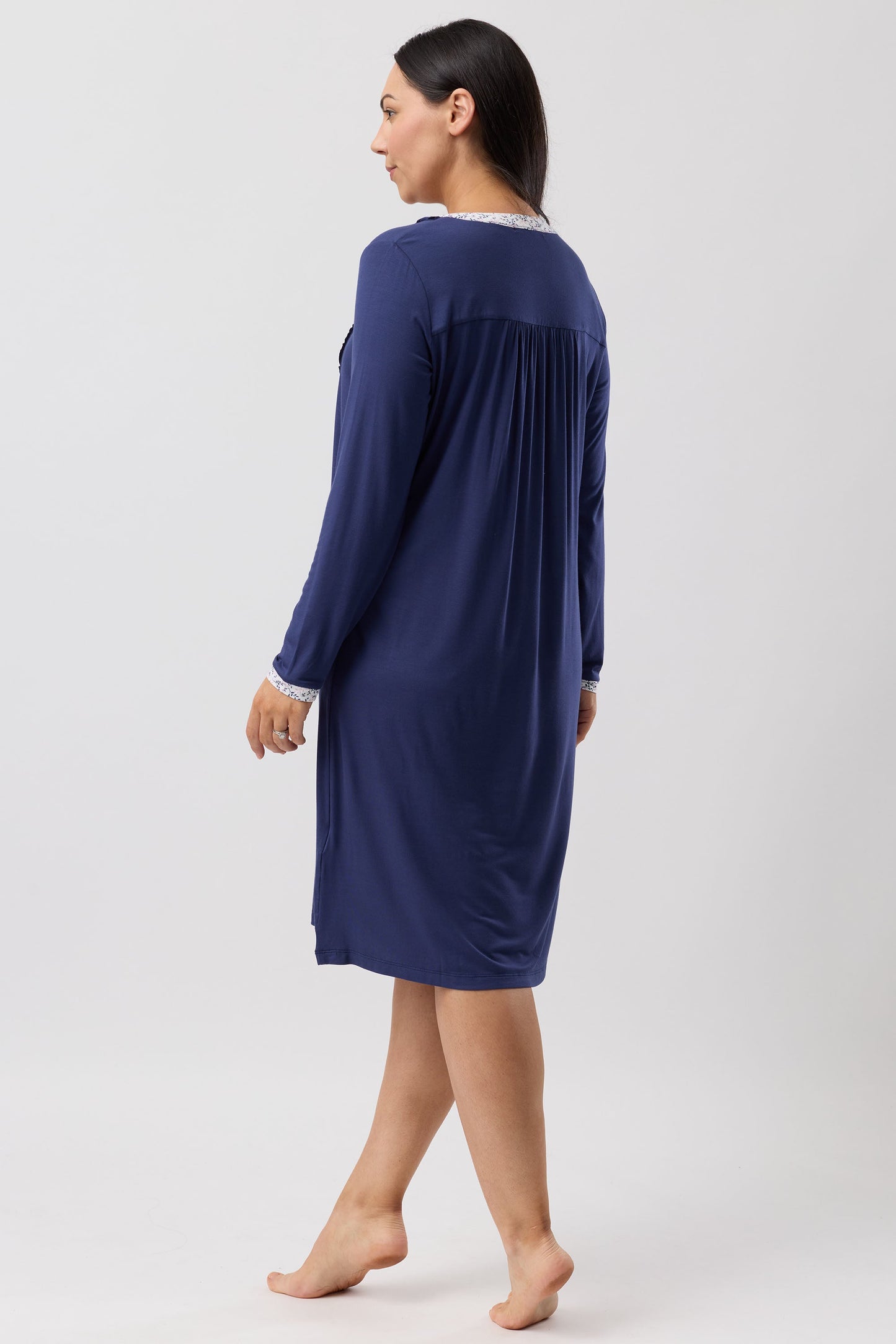 JARIN RUFFLE NIGHTIE NAVY - Y333J6