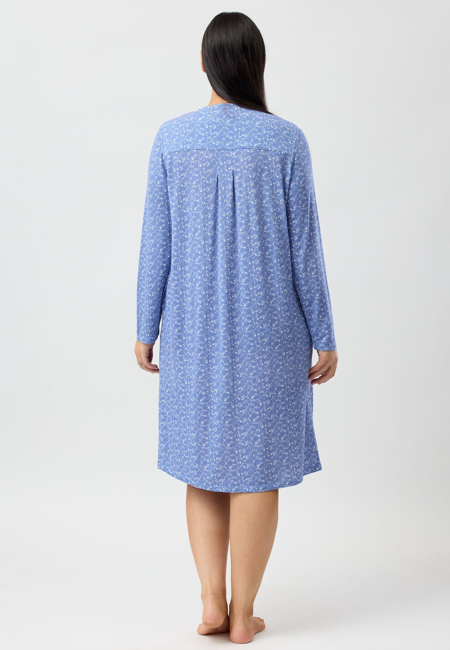 BOTANIC GROSGRAIN NIGHTIE WINTER BLUE - Y334B5