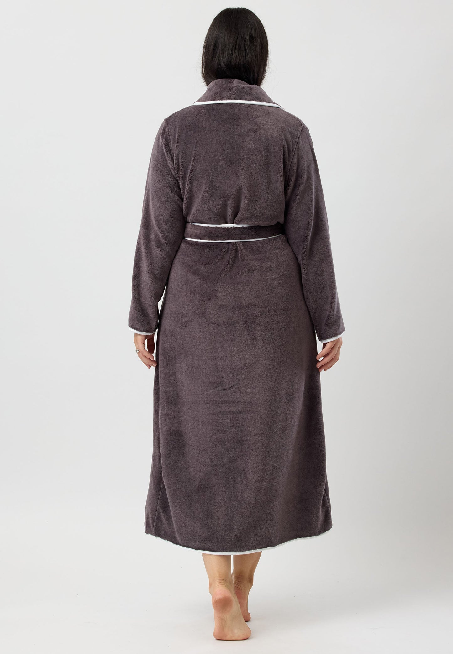 SATIN TRIM ROBE CHOCOLATE - Y806