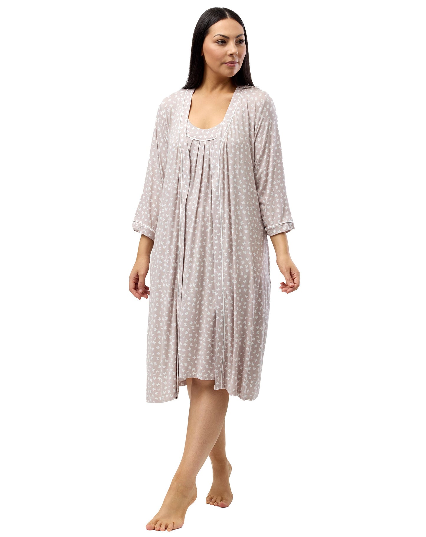 BUTTERFLY PIPING ROBE MINK - Y835BF