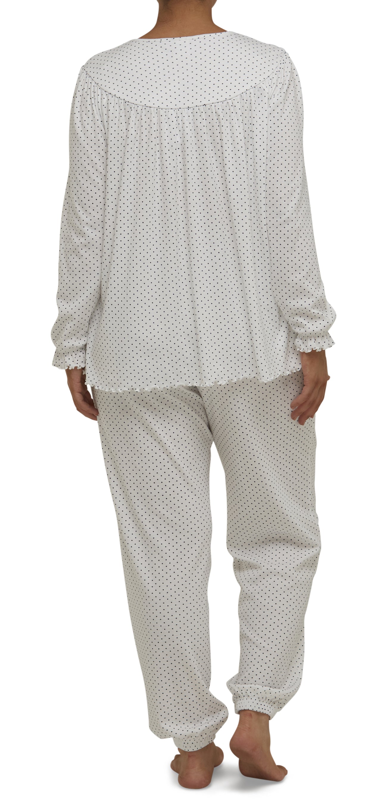 SPOT SMOCKING PJ SET IVORY - SK106S