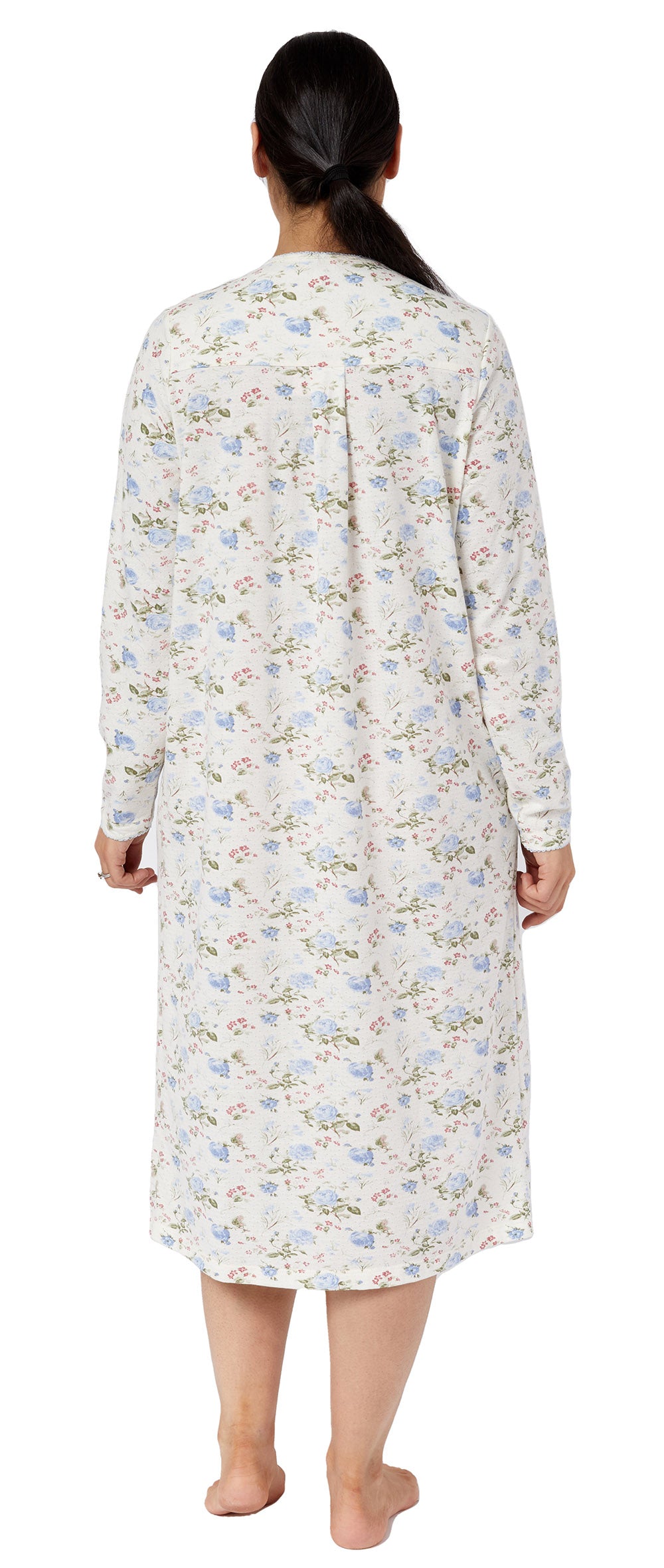 VINTAGE GARDEN PLEATED NIGHTIE BLUE - SK203VG