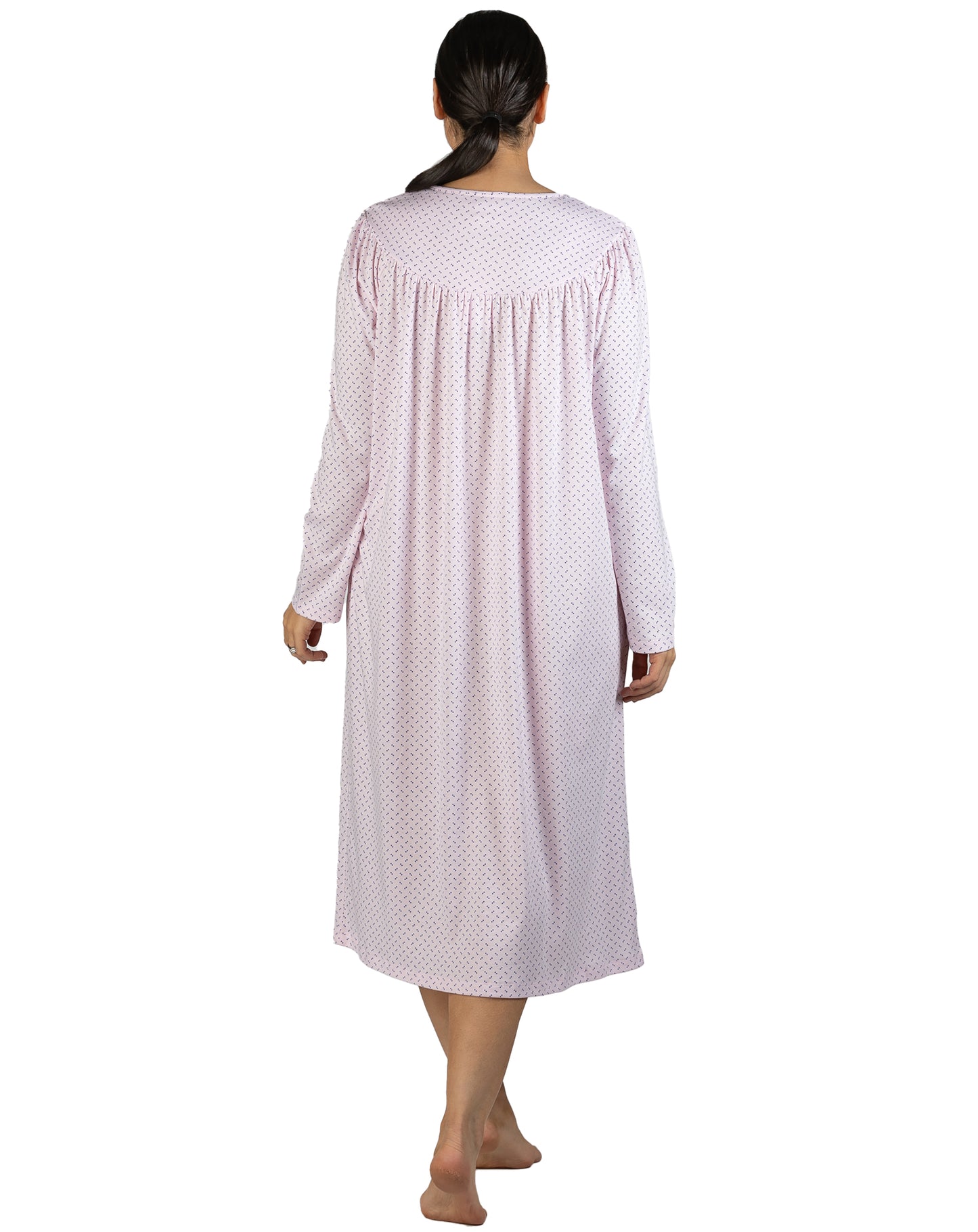 SPOT SMOCKING NIGHTIE PINK - SK206S