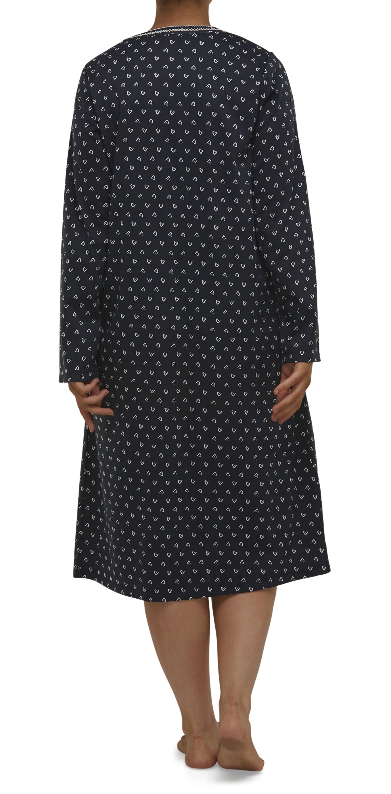 HEARTS CROCHET NIGHTIE MIDNIGHT - SK208H