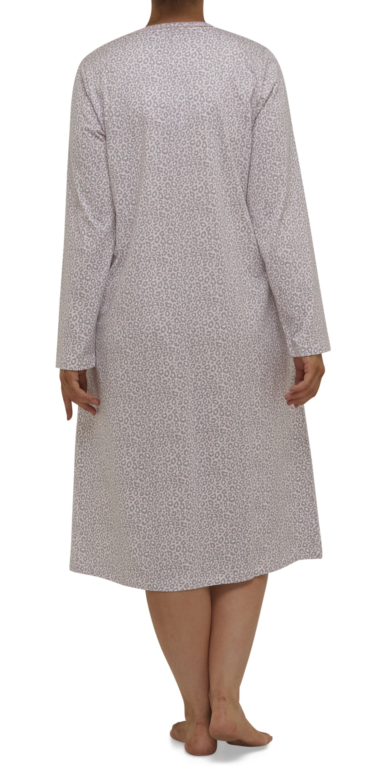 LEOPARD PRINT NIGHTIE / PALE PINK-SK208L