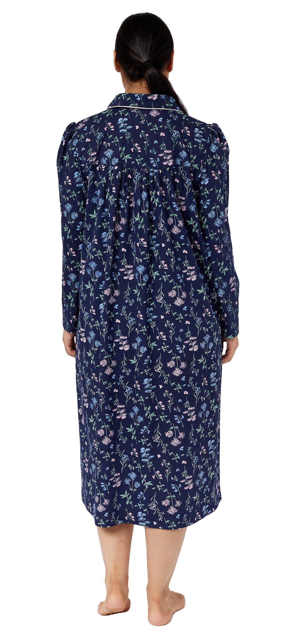 MEADOW COLLAR NIGHTIE NAVY - SK227M