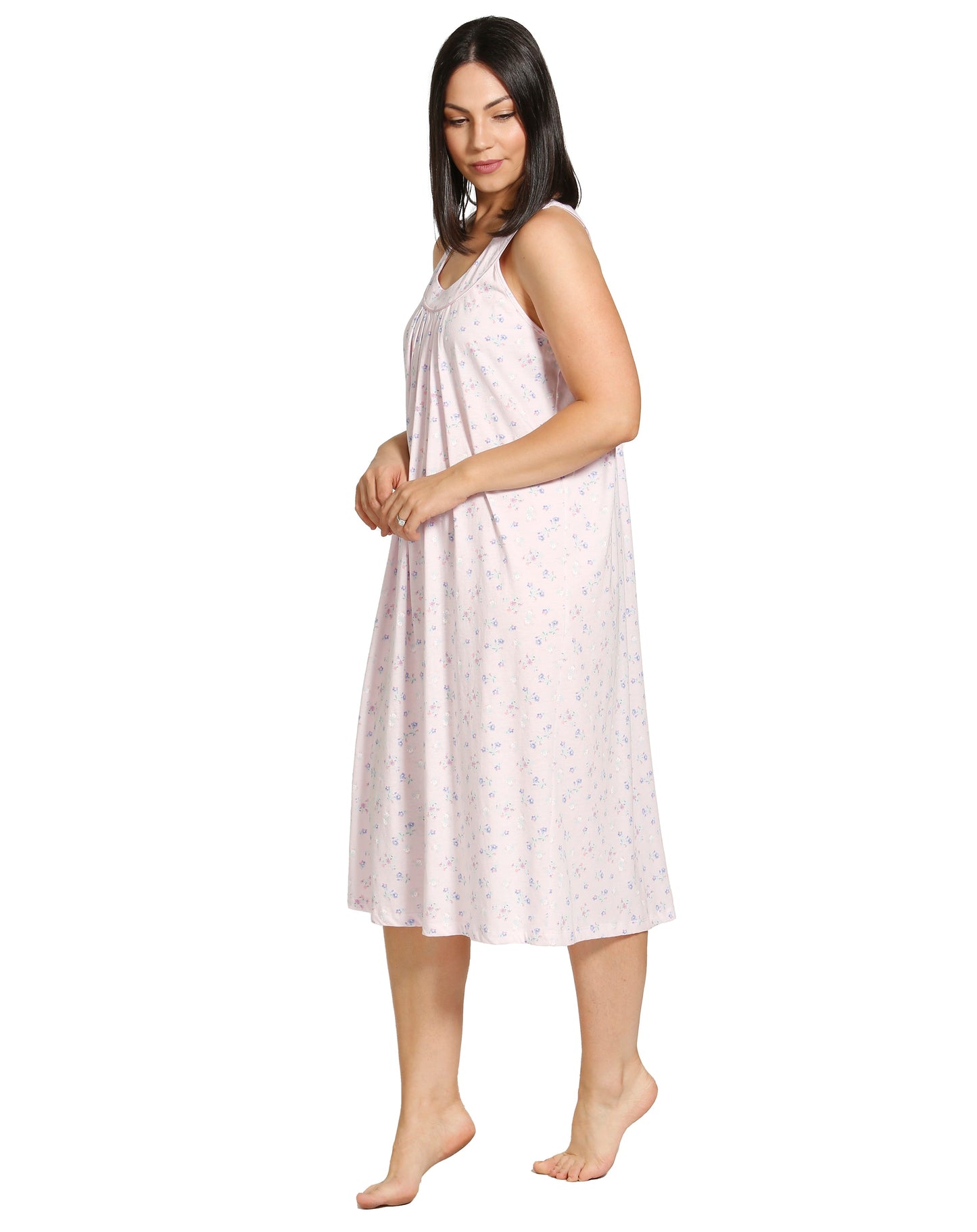 SPRING FLOWERS SLEEVELESS NIGHTIE PINK - SK410SF