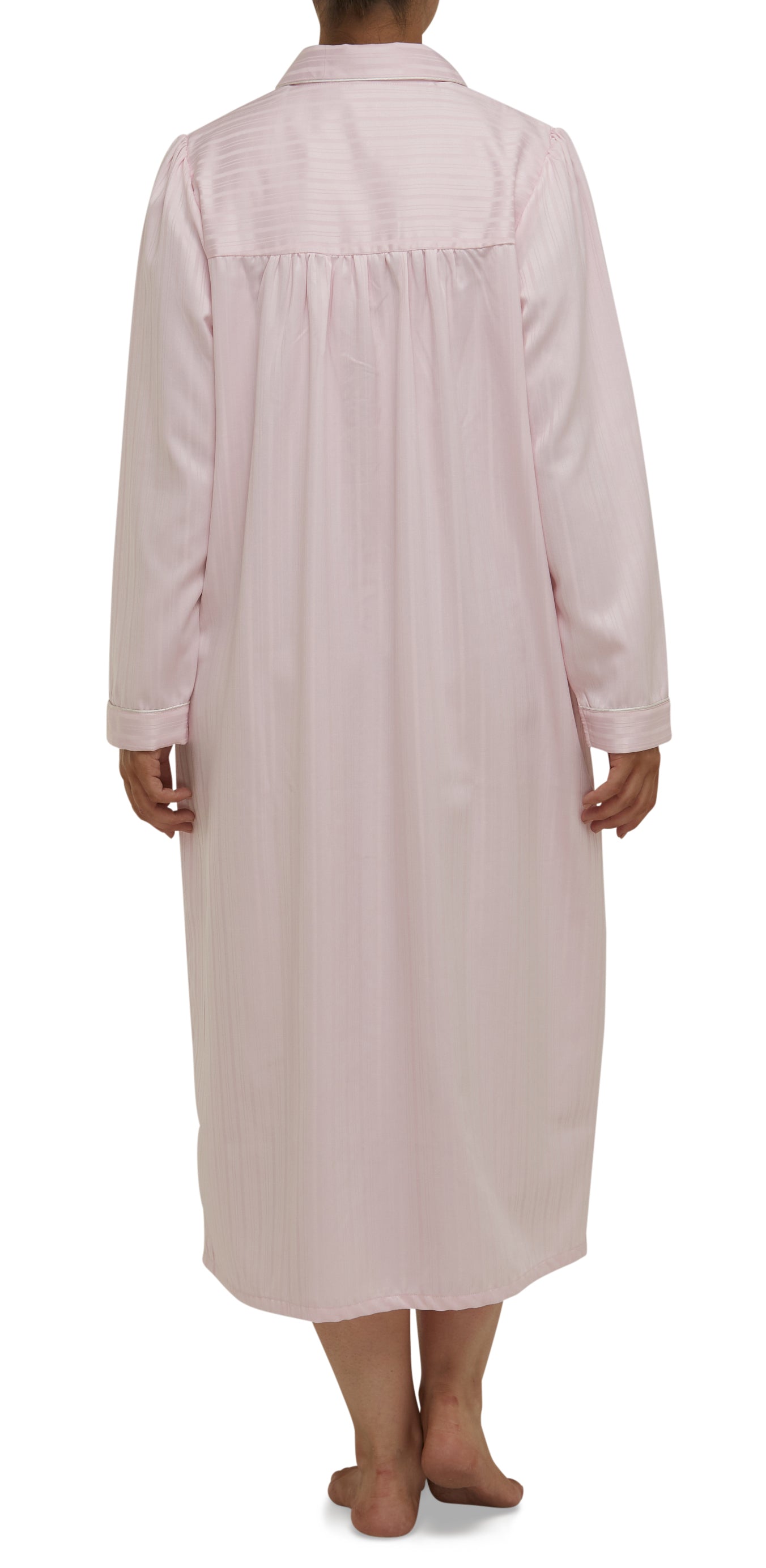 SATEEN COLLARED NIGHTIE PINK - SK604S