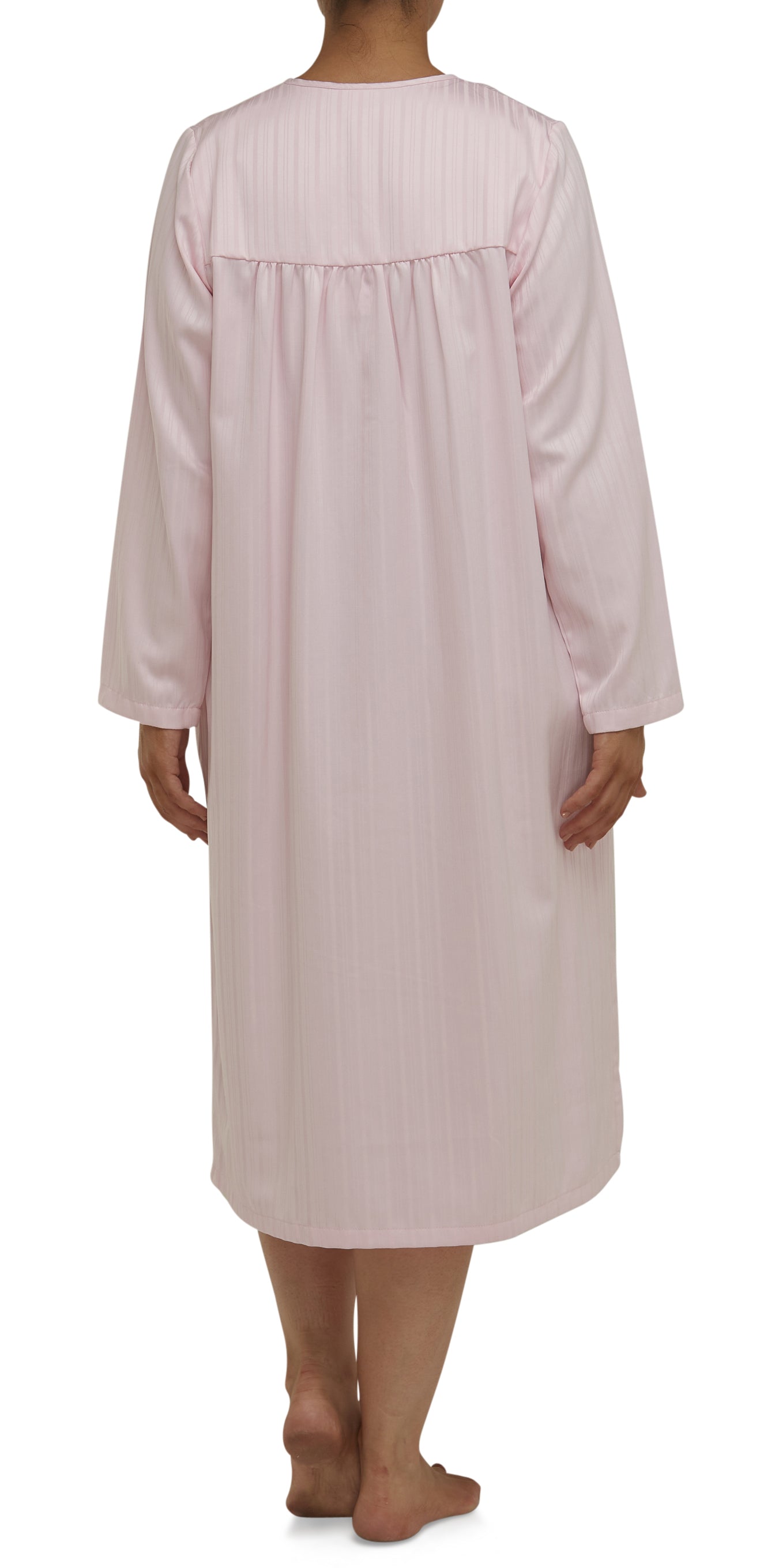 SATEEN PLEATED NIGHTIE / PINK -SK605S