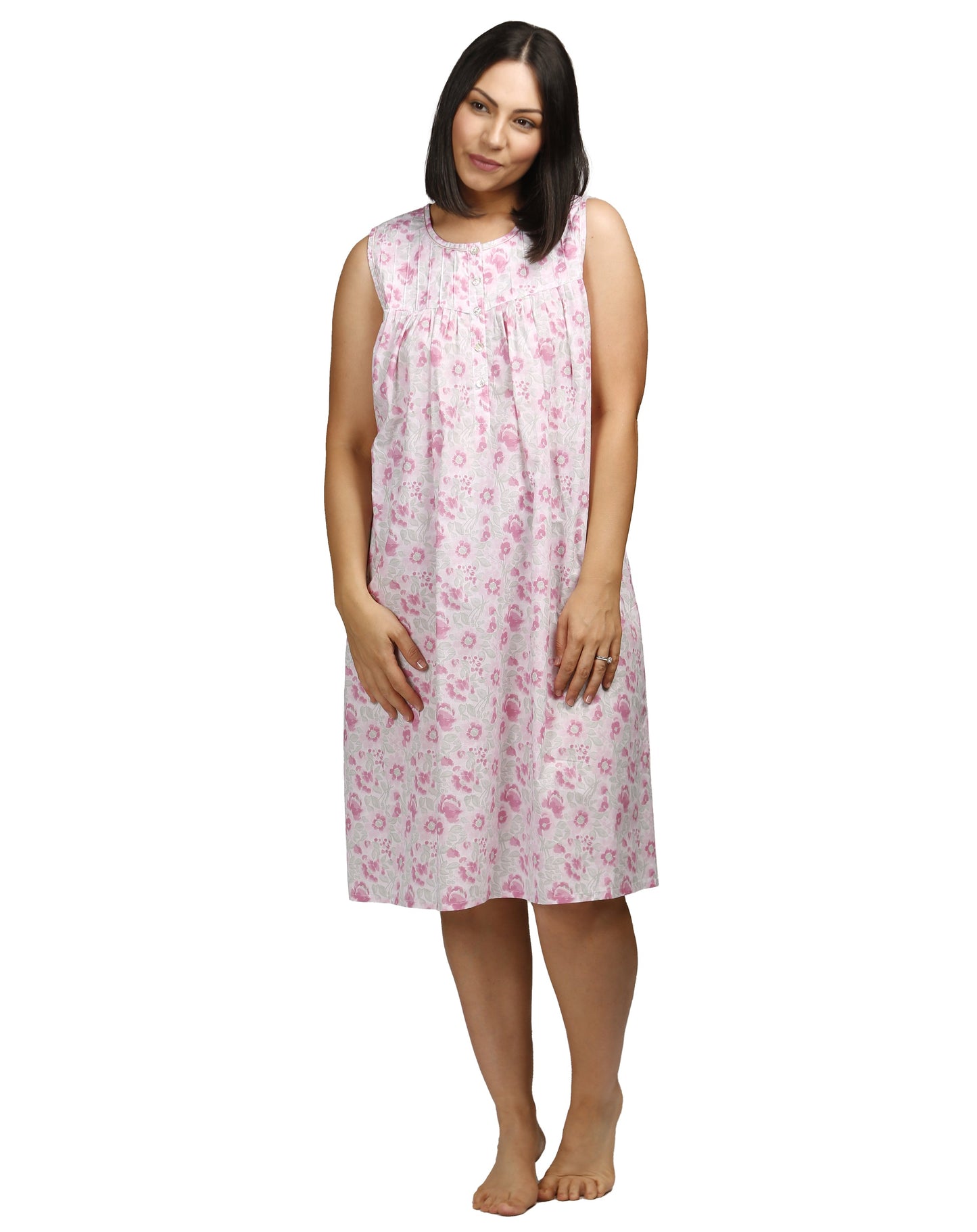 HIBISCUS SLEEVELESS NIGHTIE PINK - SK801H