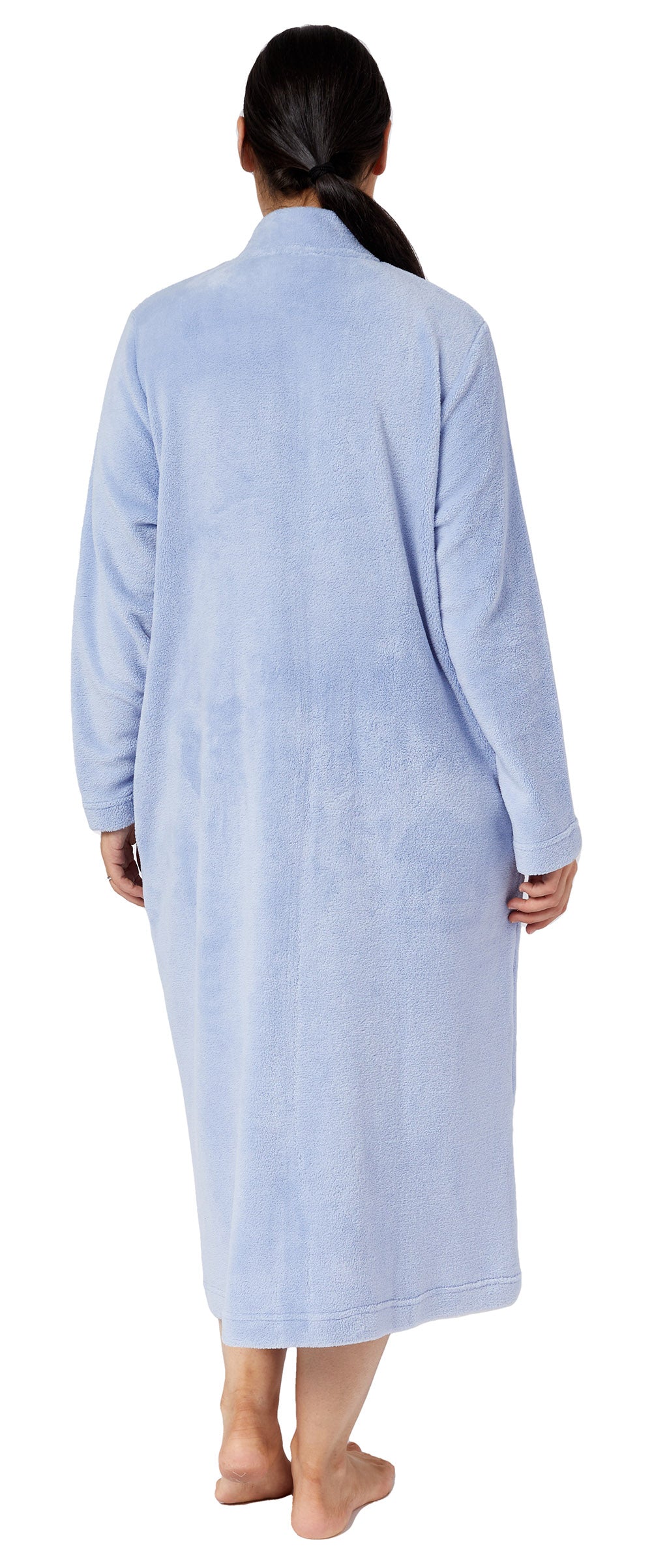 ZIP EMBROIDERED GOWN BLUE - SK918