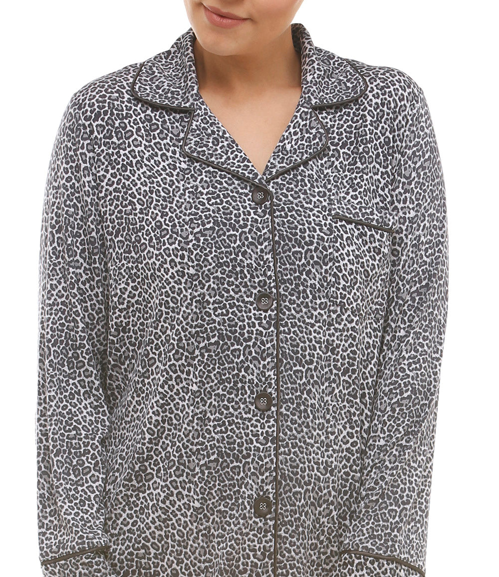 LEOPARD REVERE PJ SET GUNMETAL - Y226